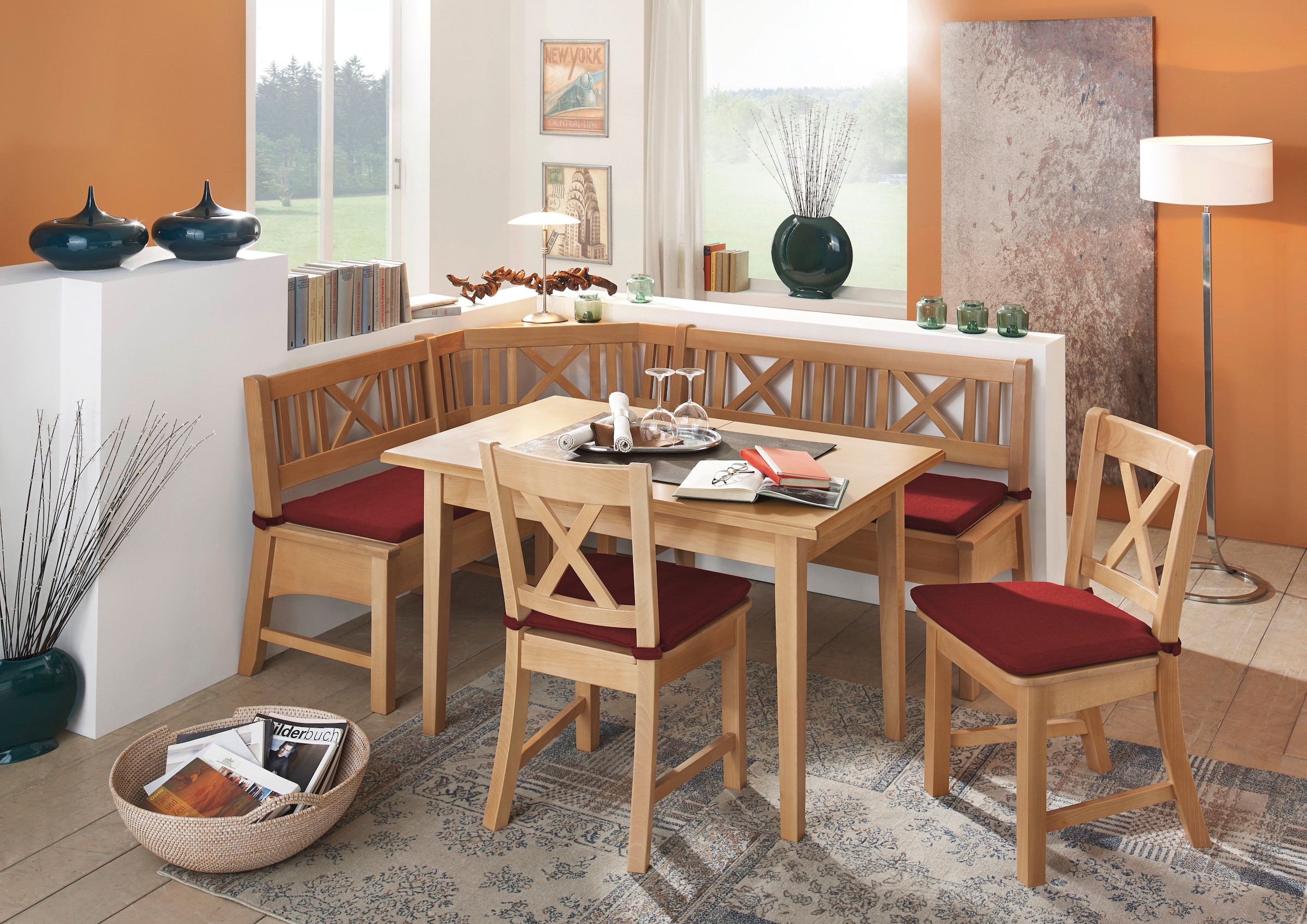 massivline&more Ensemble de bancs d'angle »Bodensee« Ensemble, 8 cuis tlg.