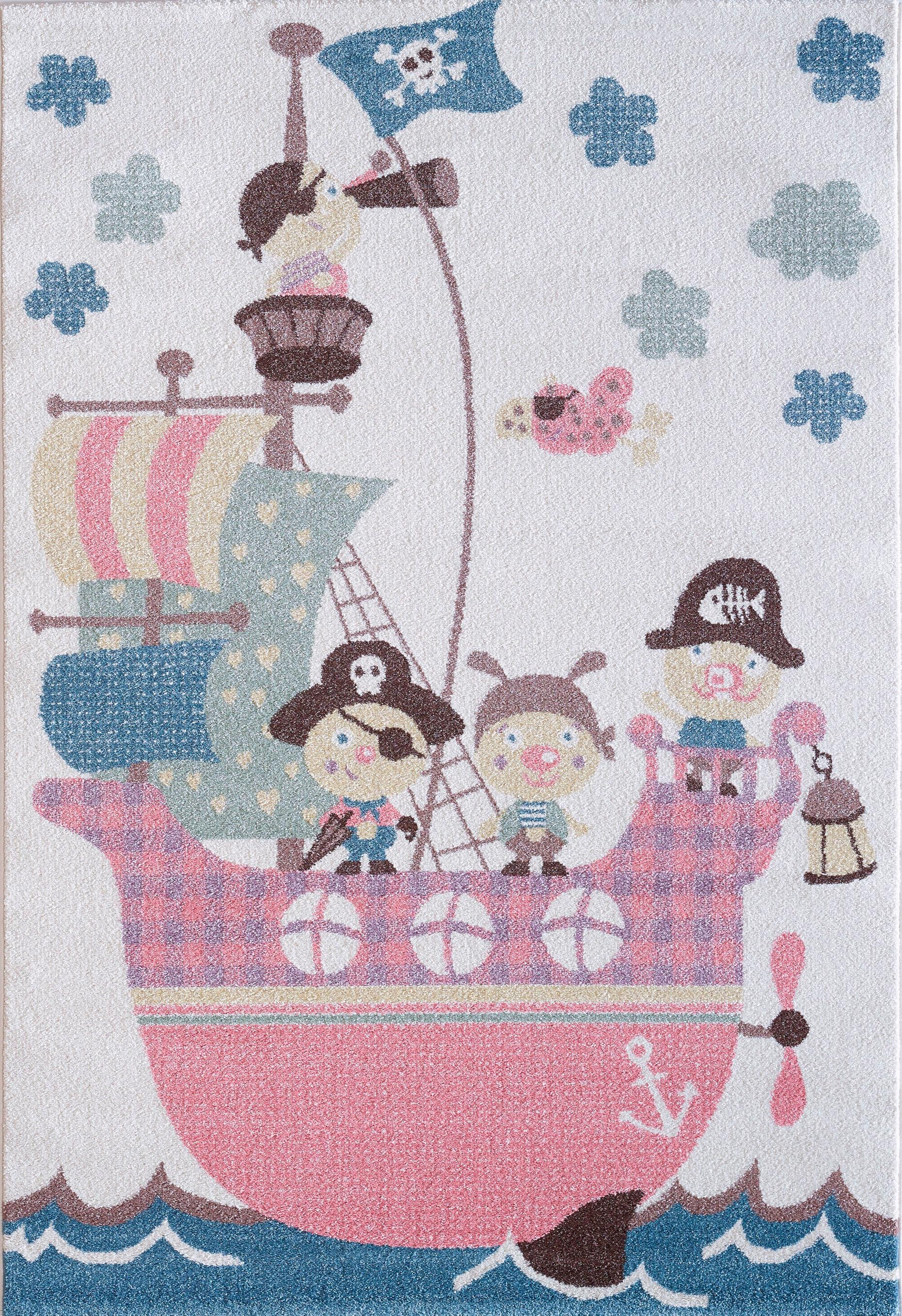Image of Sanat Kinderteppich »Luna Kids 4604«, rechteckig, 12 mm Höhe, Kinderzimmer, Kurzflor, Piraten bei Ackermann Versand Schweiz