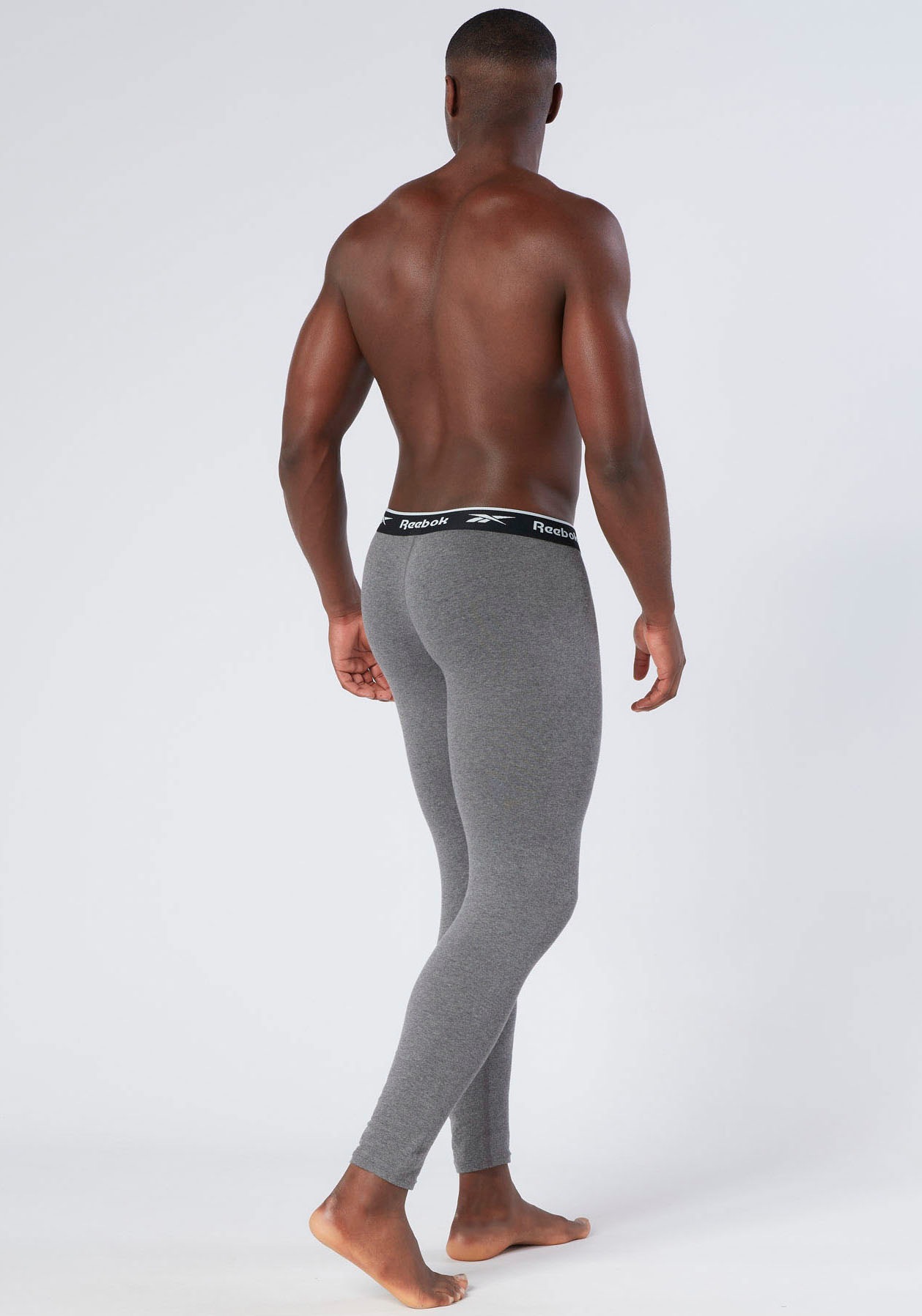 Reebok Caleçon long »JOHNY« basic, lang, atmungsaktiv, mit Logo, breiter Bund, Baumwollmix