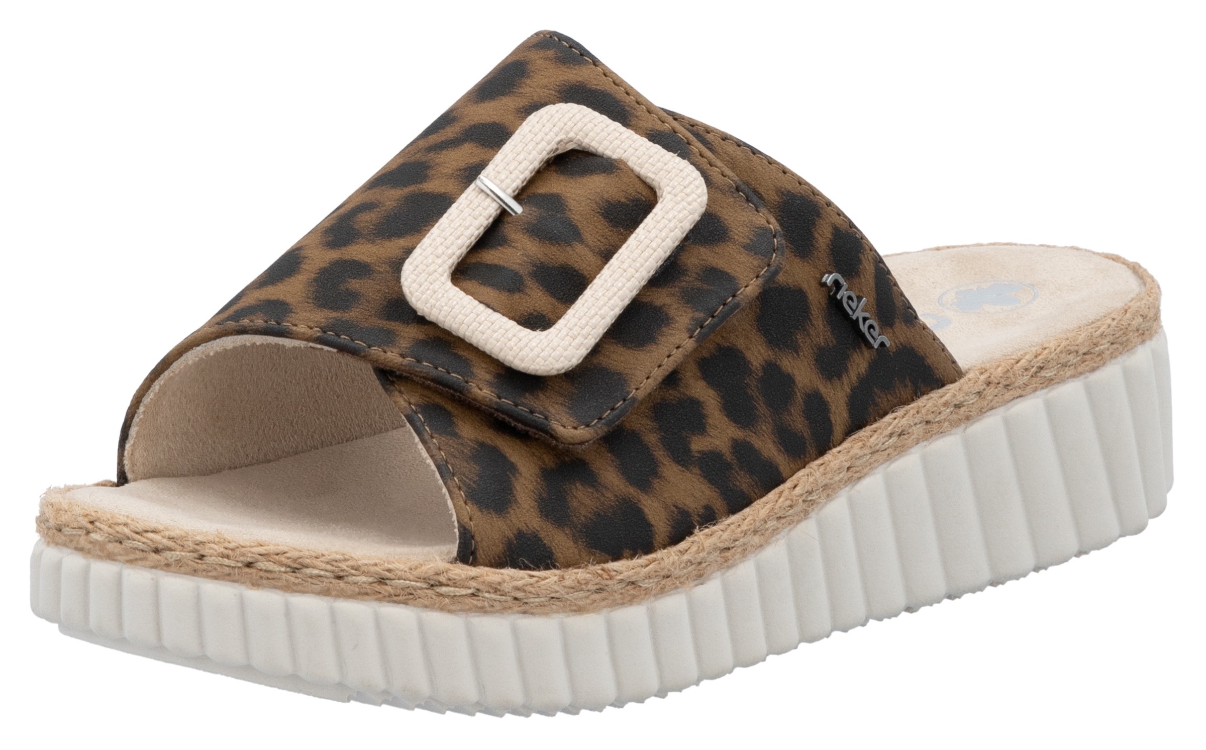Image of Rieker Pantolette Sommerschuh, Strandschuh, Urlaubschuh, Hausschuh mit Klettverschluss