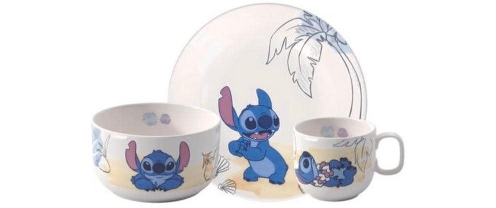 Image of Villeroy & Boch Kindergeschirr-Set "Disney Stitch 3-teilig" Spülmaschinenfest, Mikrowellenfest
