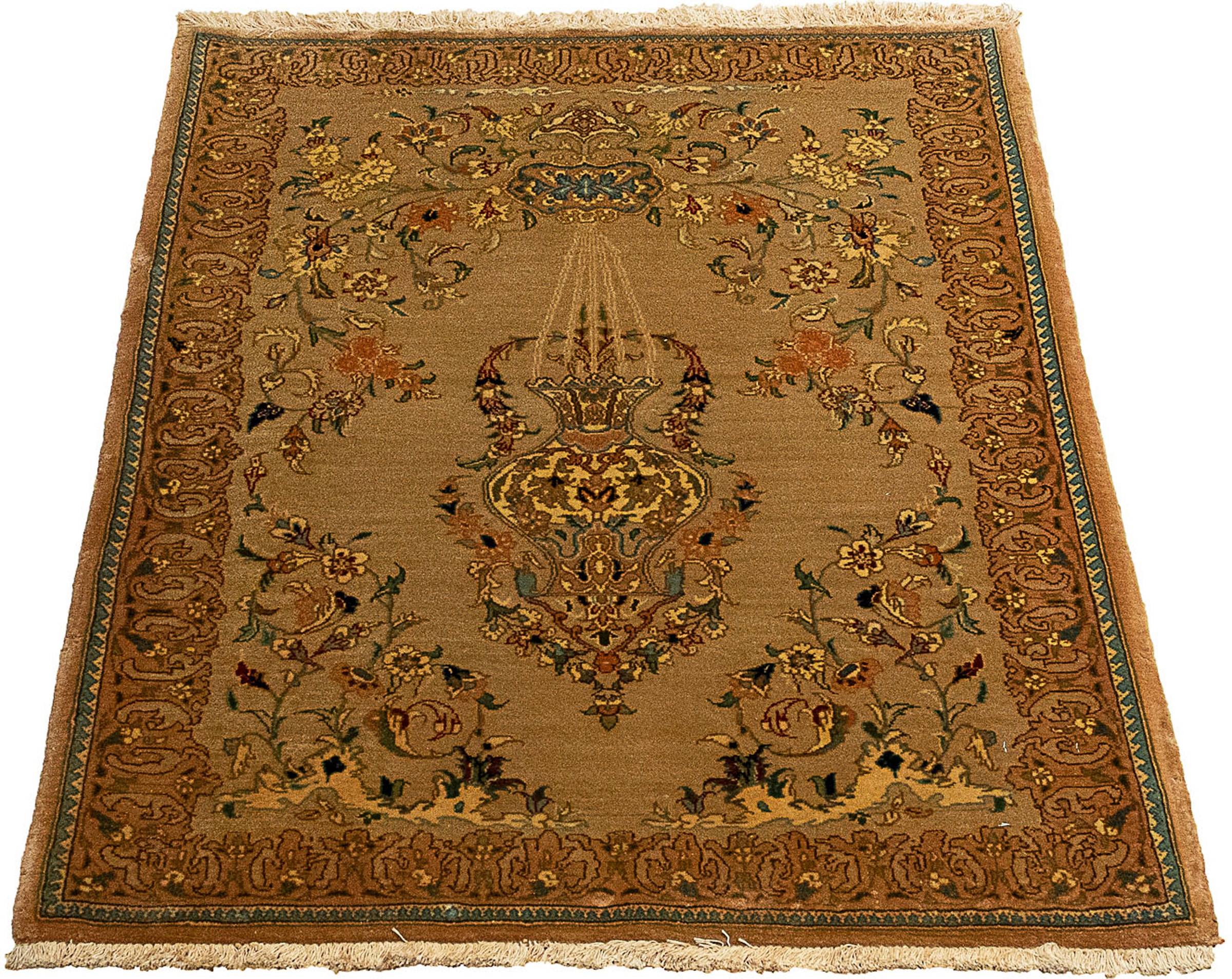Image of morgenland Orientteppich »Perser - Täbriz - Royal - 107 x 79 cm - braun«, rechteckig, 7 mm Höhe, Wohnzimmer, Handgeknüpft, Einzelstück mit Zertifikat bei Ackermann Versand Schweiz