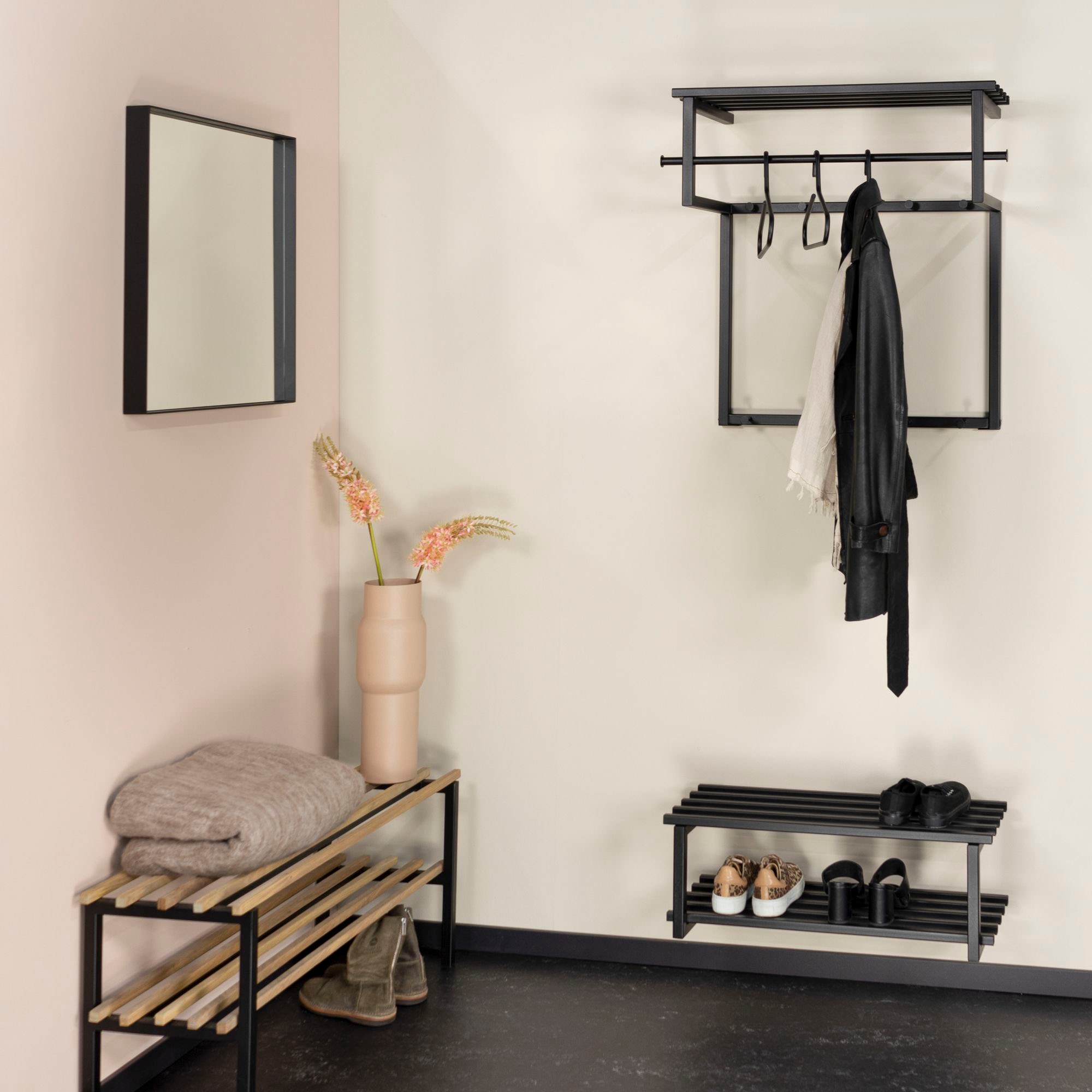 Spinder Design Garderobenleiste Metall, Familien-Garderobe, 10 Haken, 34 cm tief, trendige Farbe