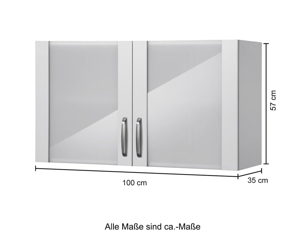 wiho Küchen Armoire suspendue en verre »Michigan«