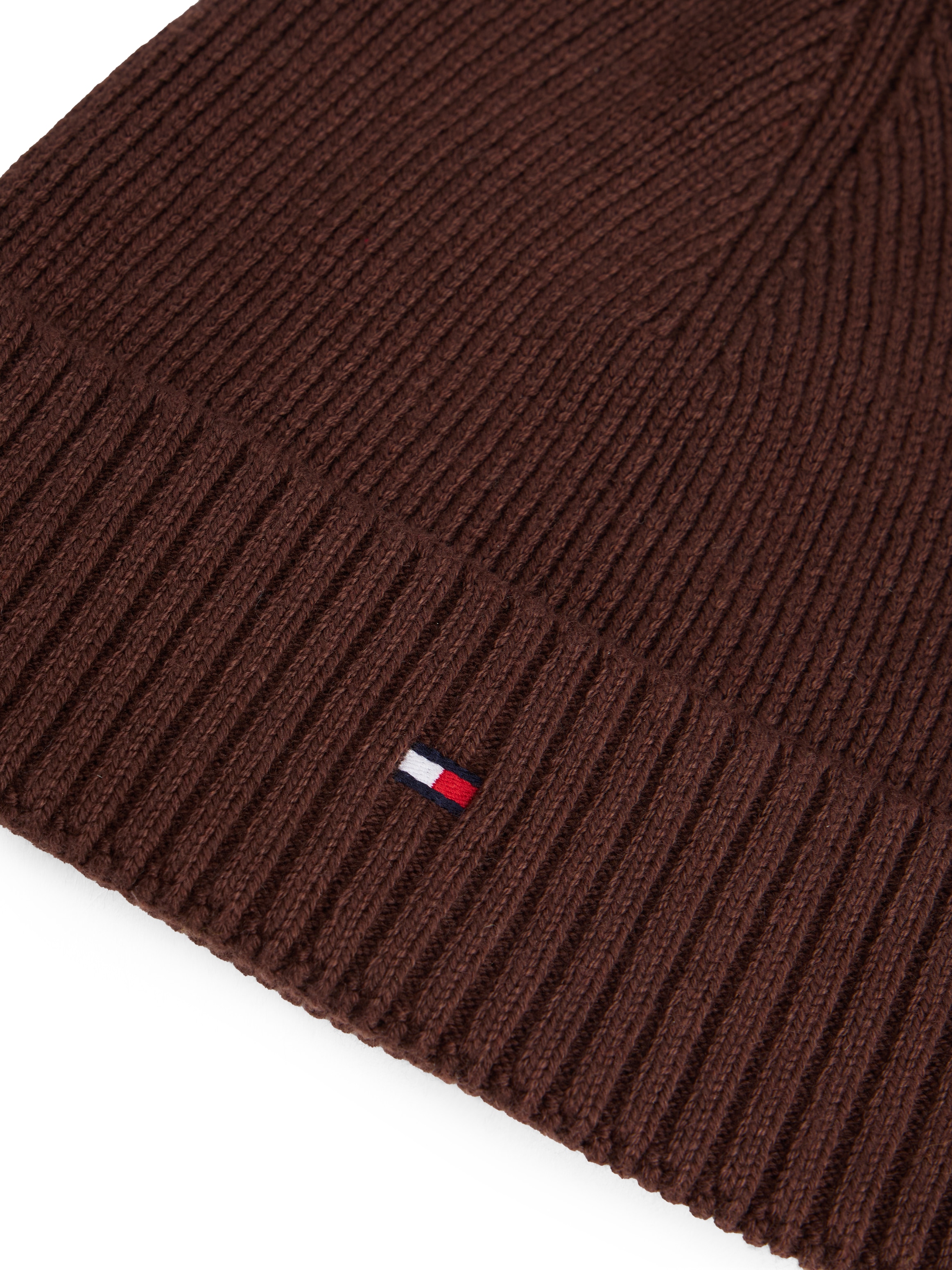 Tommy Hilfiger Strickmütze »TH FLAG PIMA COTTON BEANIE«, mit Logostickerei