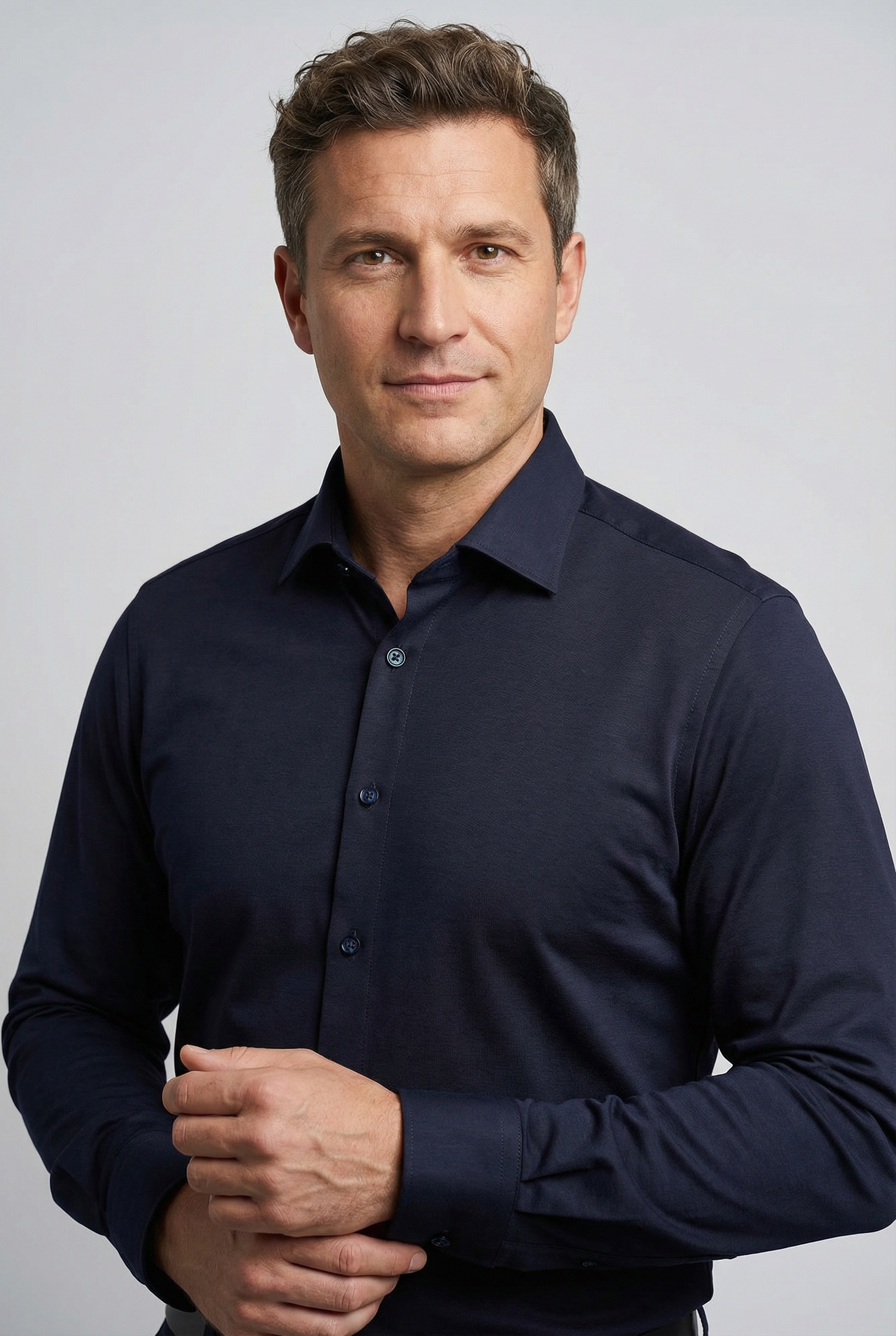Image of OLYMP Businesshemd "Level Five body fit Jerseyshirt" in Jersey Qualität