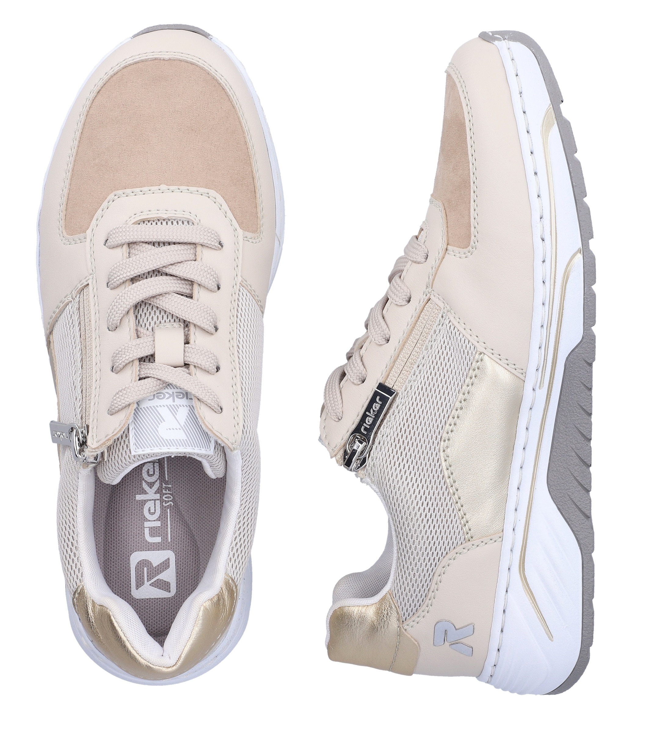 Rieker Sneakers  chaussure à lacets, chaussure basse, sneaker décontracté avec fermeture éclair