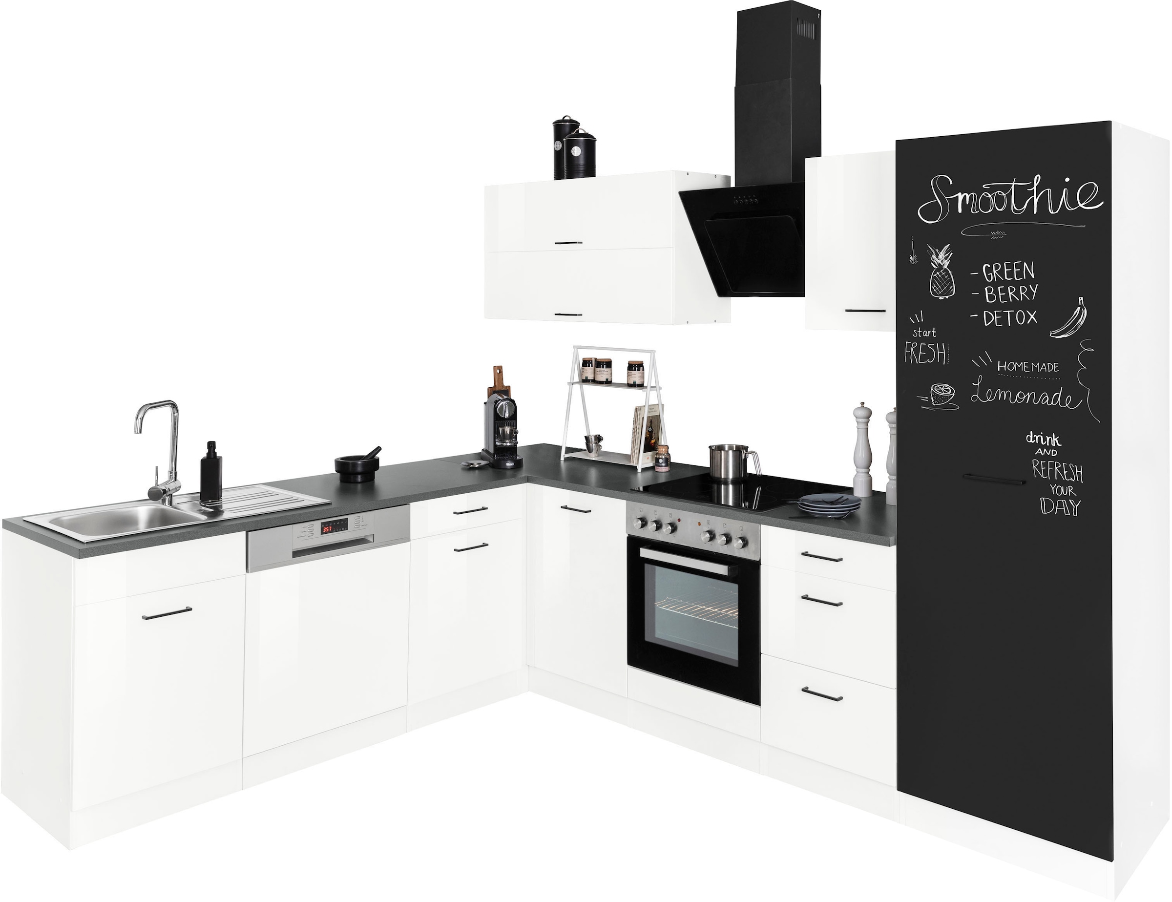 KOCHSTATION Winkelküche »KS-Trier« ohne E-Geräte, Stellbreite 220/270 cm