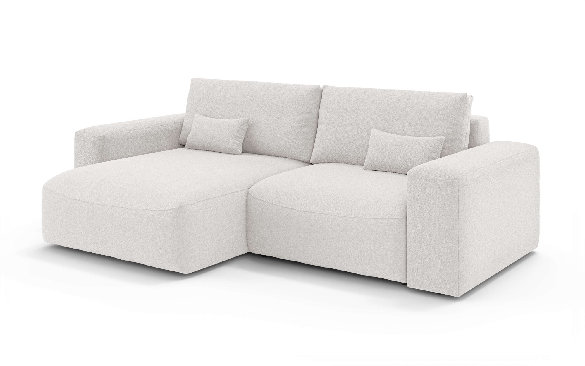 GOODproduct Canapé d'angle »MATTS Schlafsofa mit Bettkasten, Masse B/T/H: 265/159/89 cm« L-Form mit Recamiere rechts oder links, hoher Sitzkomfort