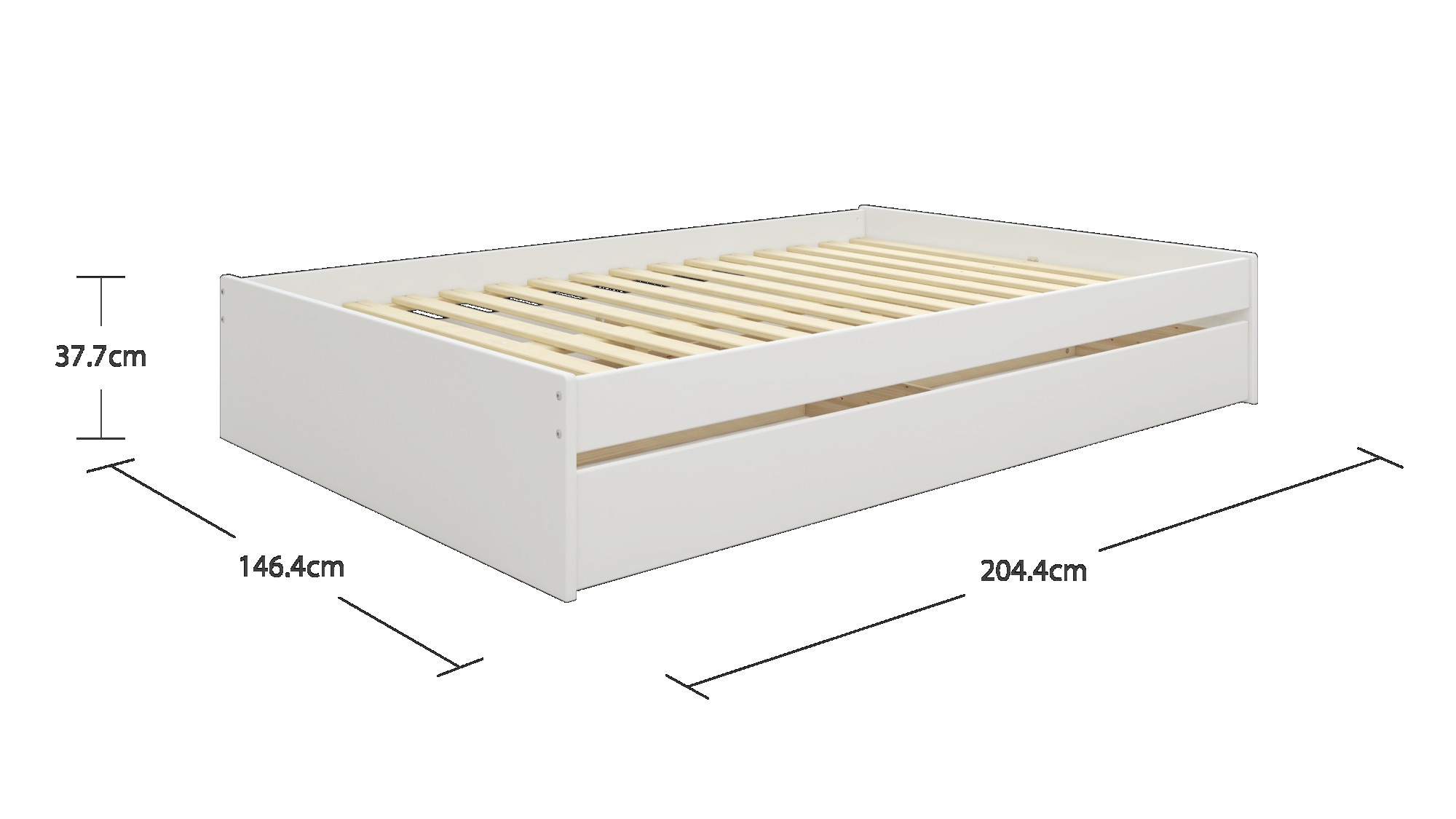 OTTO home Bett »Magdala«, (Breite/ Belastbarkeit: 120cm/200 KG, 90cm/ 100KG), aus MDF, Breite Liegefläche 140 cm, Bettkasten optional