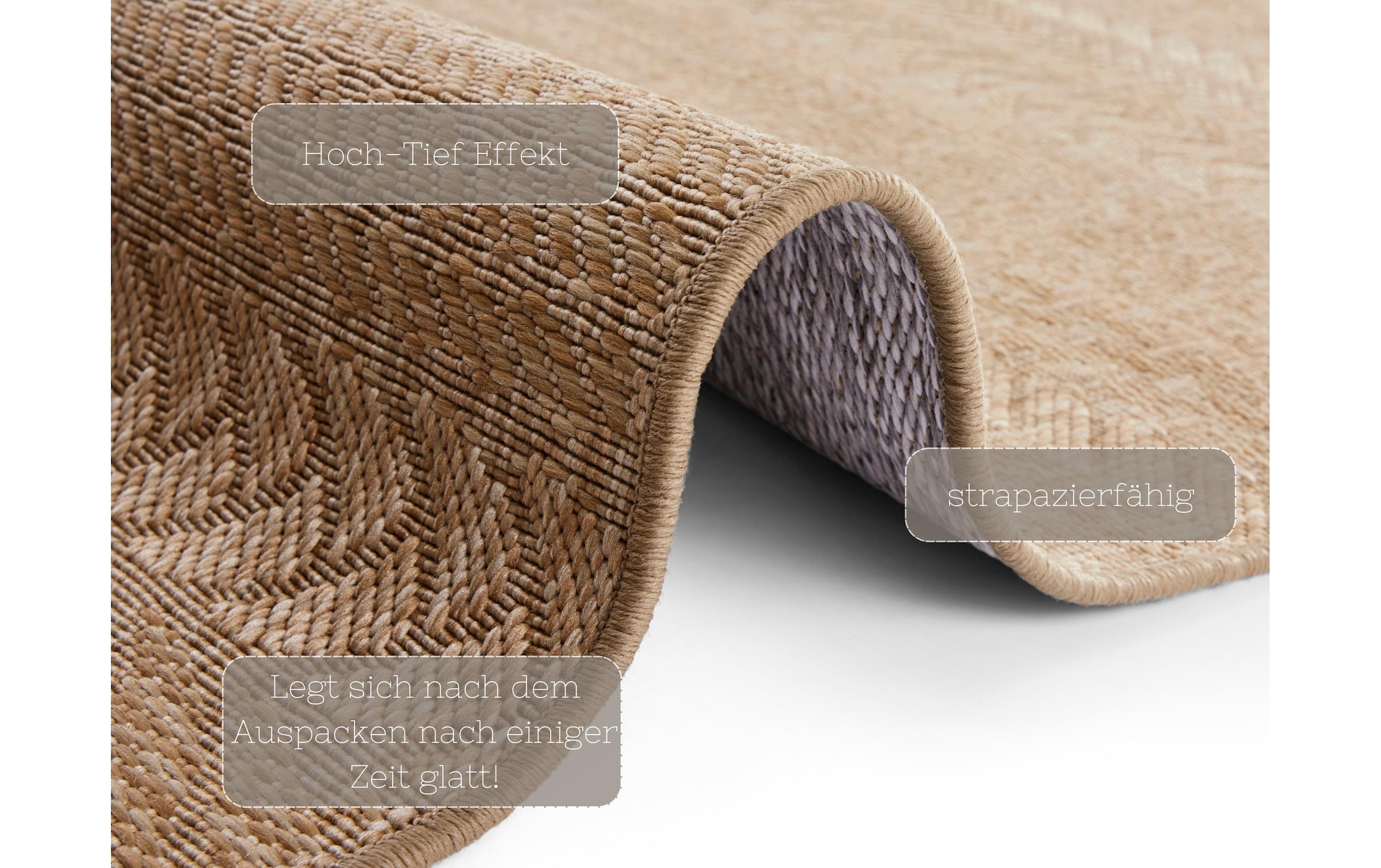 HANSE Home Teppich »Granado« rechteckig 6 mm Höhe In- und Outdoor, Sisal Optik, Robust, Pflegeleicht, Flachgewebe