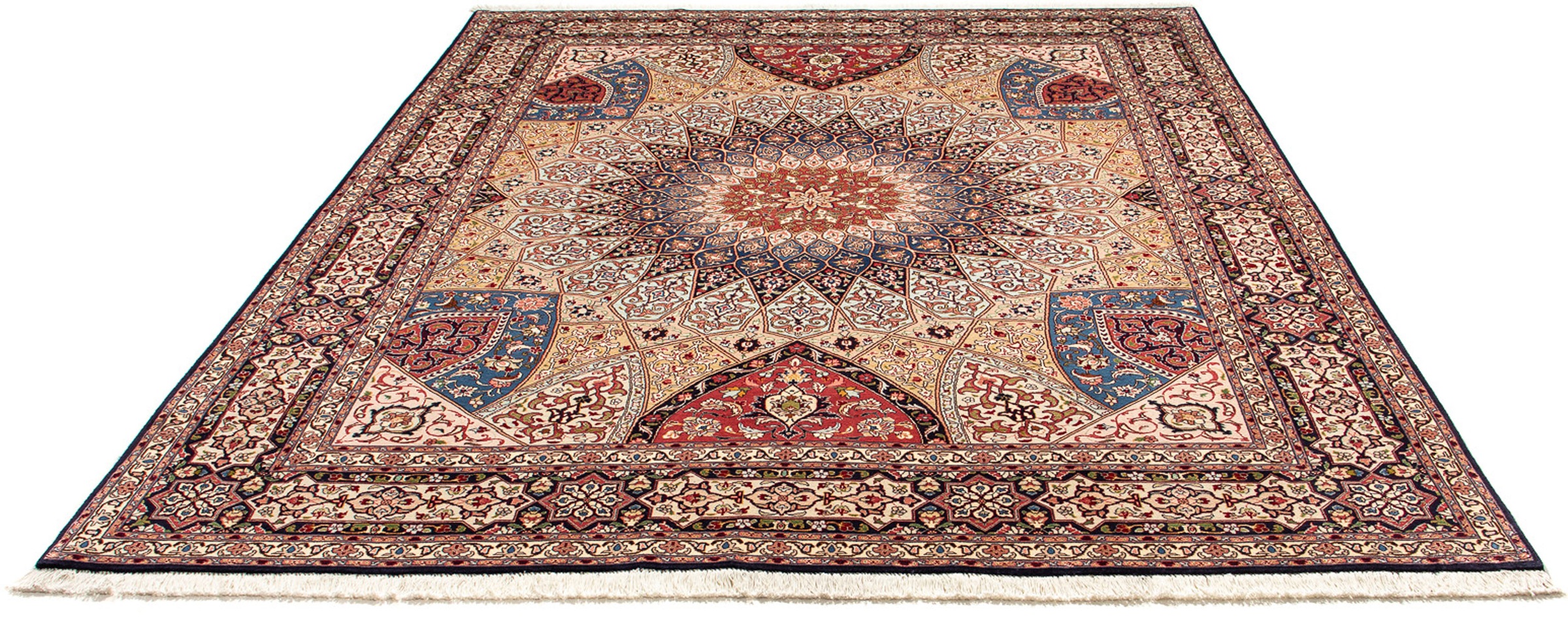 Image of morgenland Orientteppich »Perser - Täbriz - Royal - 251 x 203 cm - mehrfarbig«, rechteckig, 7 mm Höhe, Wohnzimmer, Handgeknüpft, Einzelstück mit Zertifikat bei Ackermann Versand Schweiz