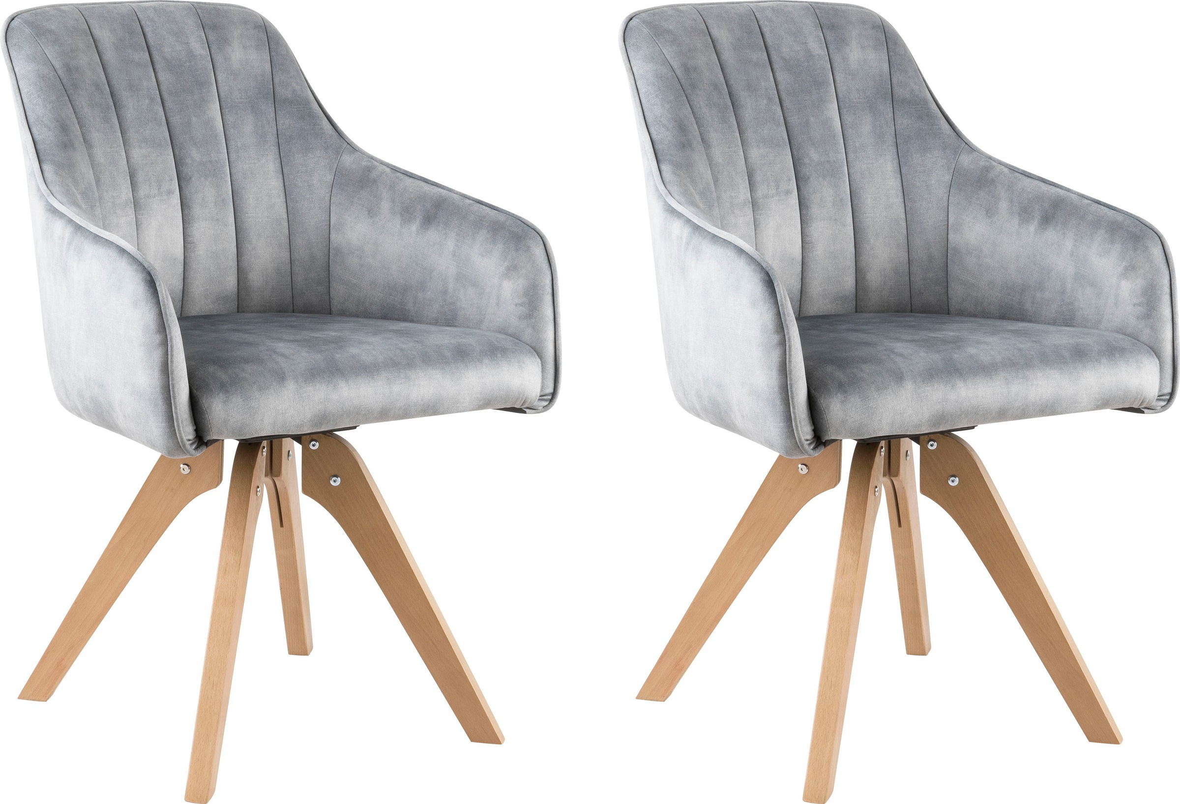 Image of Home affaire Drehstuhl »Sa Calobra«, (Set), 2 St., Samtvelours, mit Rückensteppung bei Ackermann Versand Schweiz