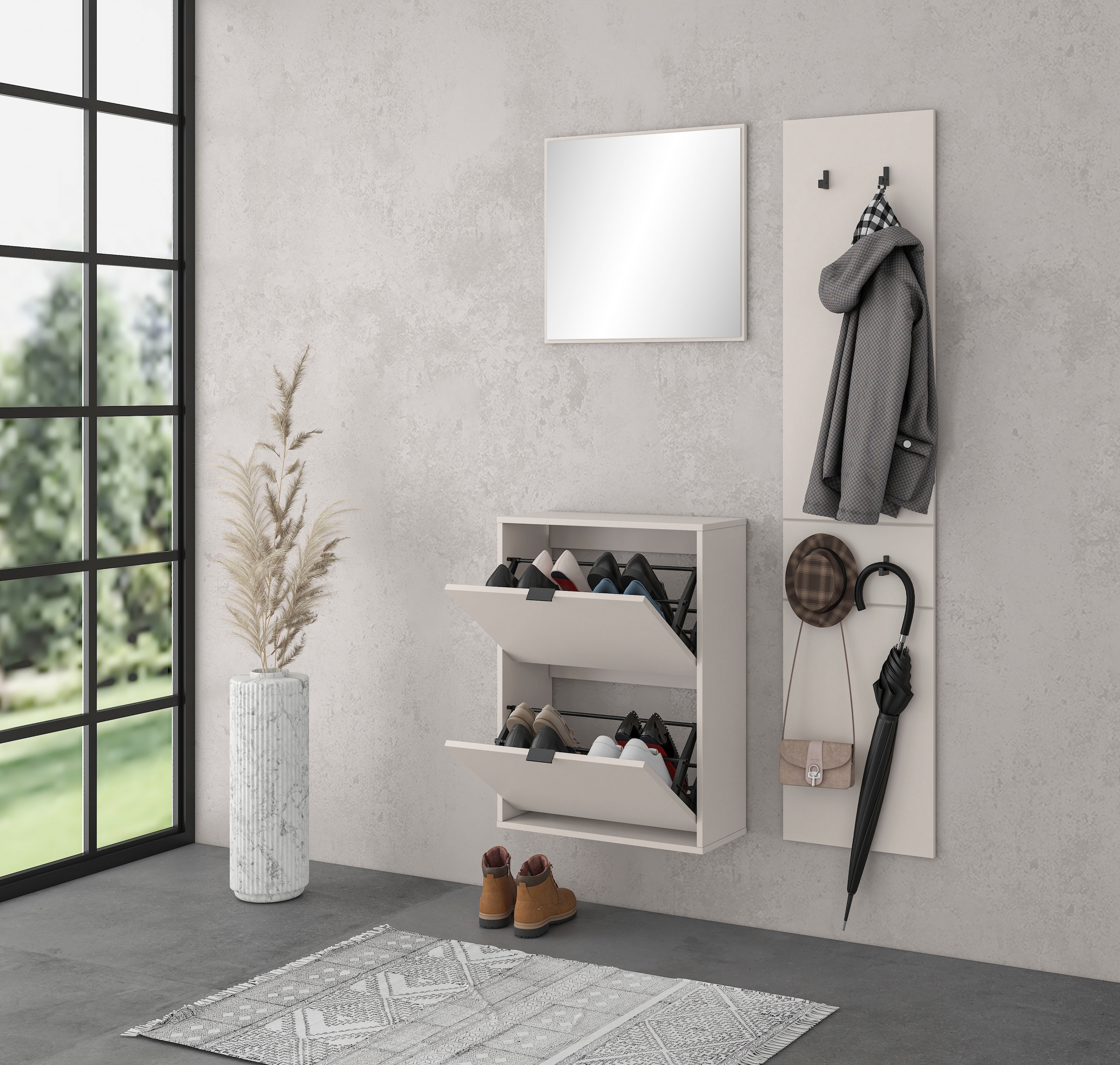 HBZ Ensemble de vestiaires »Florenz Garderobe B/H/T 105x180x27 cm« 3 cuis tlg.