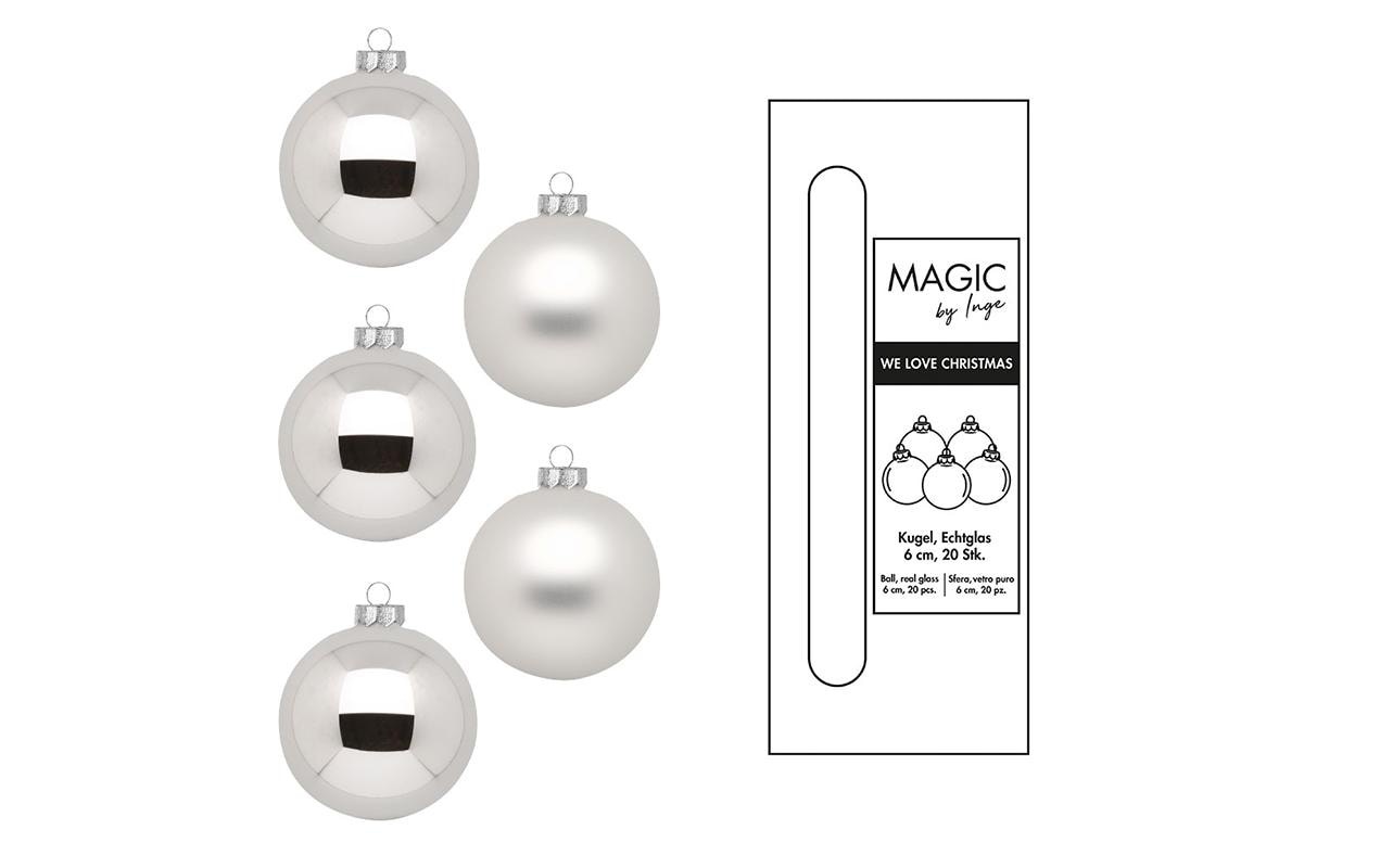 Image of Weihnachtsbaumkugel "Frosty Silver Ø 6 cm 20 Stück"