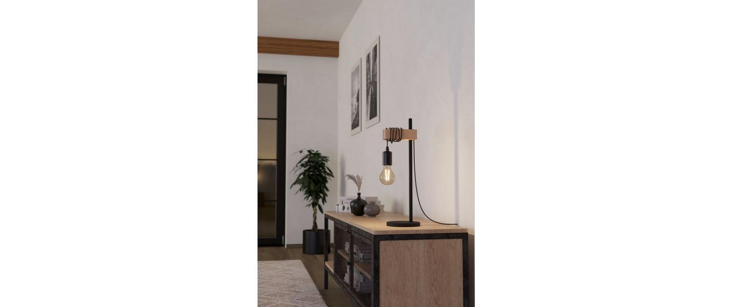 EGLO LED Tischleuchte »TOWNSHEND exkl E27 1x10W«, Holzart: Kiefer (Neuseeland)