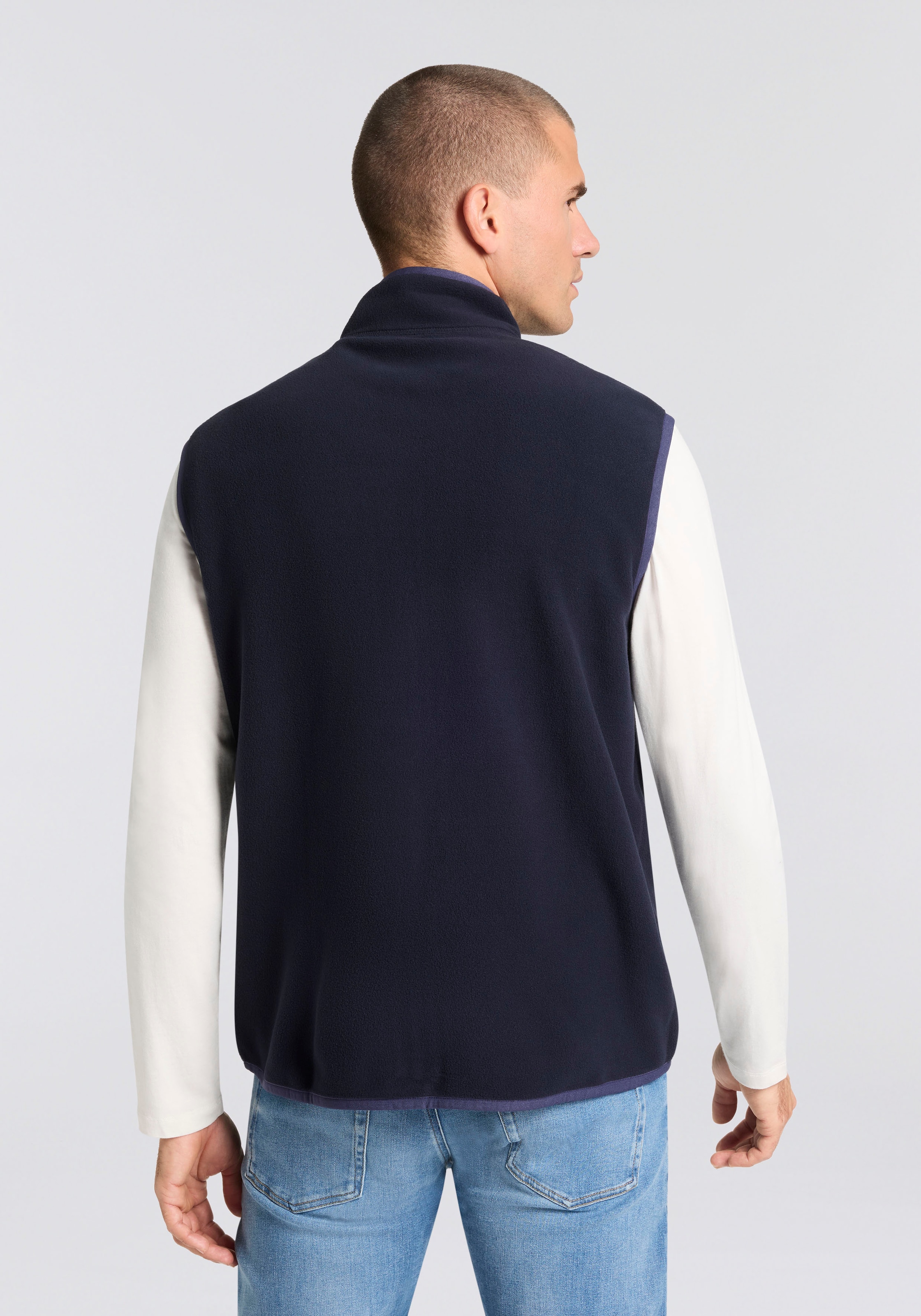 Gant Gilet polaire Stehkragen, Brusttasche mit Logo-Stickerei