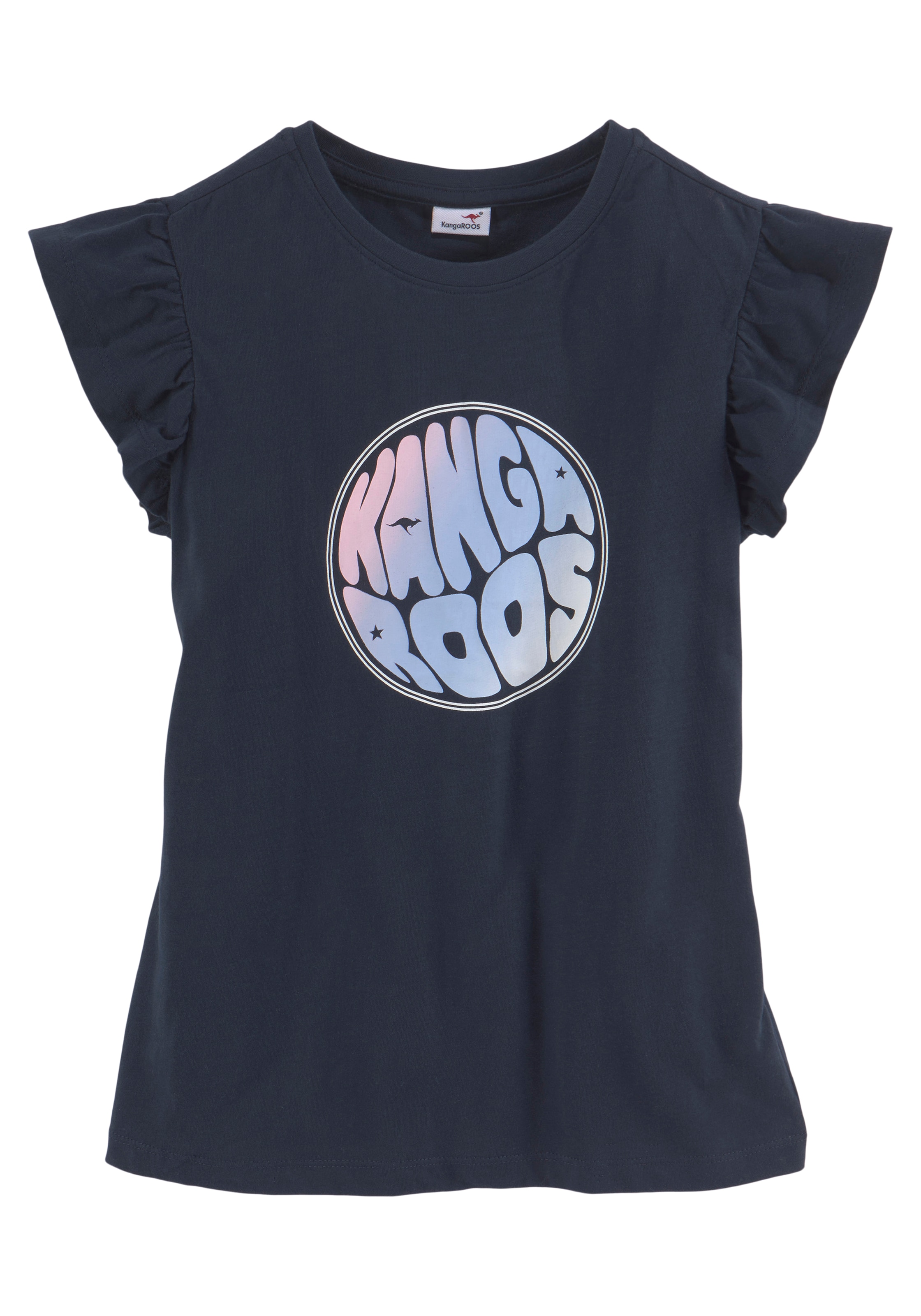 KangaROOS T-Shirt »Kangaroos Mädchen«, mit modischen Rüschenärmeln