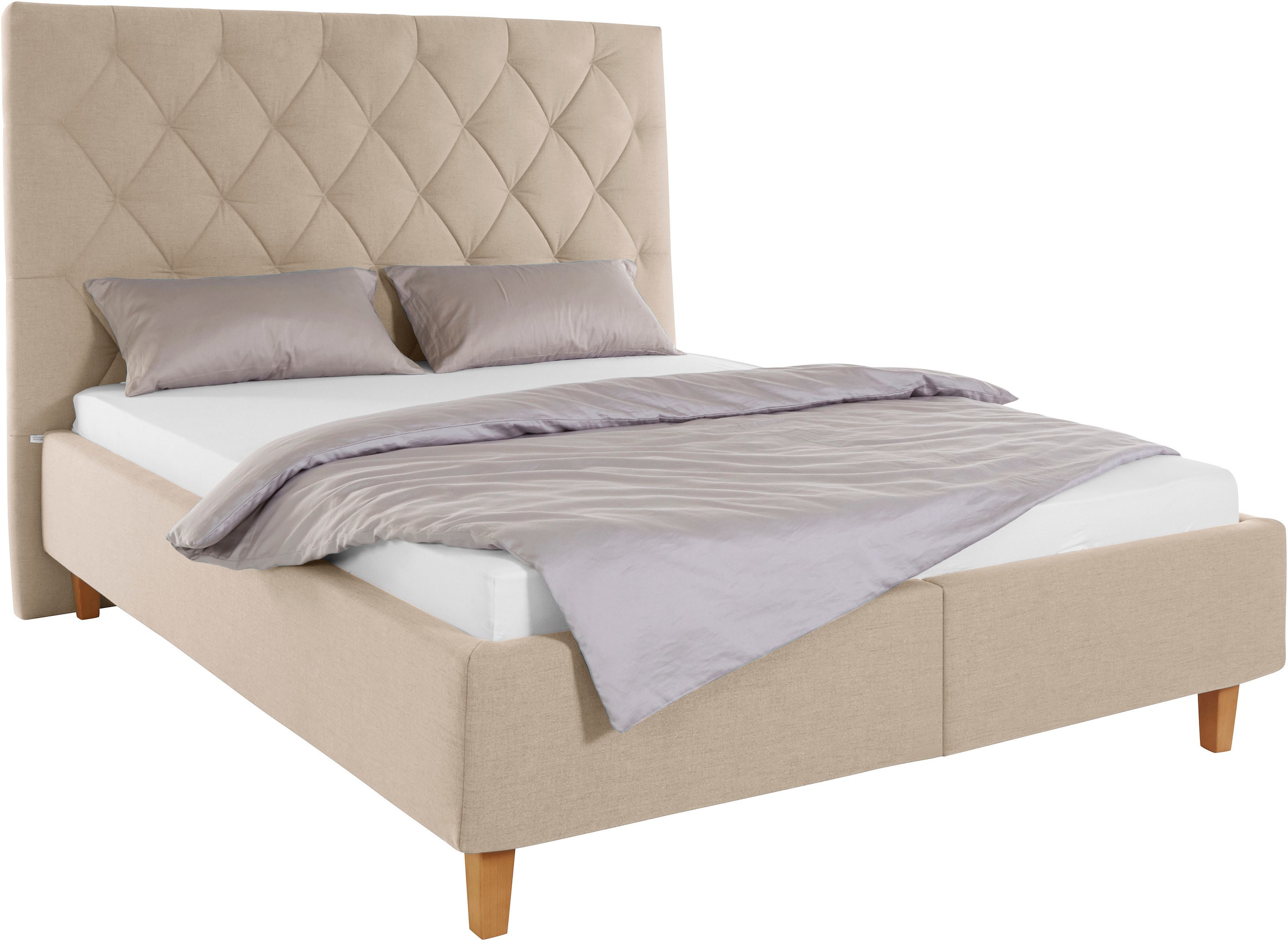 Guido Maria Kretschmer Home&Living Polsterbett »Sunley 140«, Kreuzsteppung, Kopfteilhöhe 142 cm, ohne oder mit Matratze/Lattenrost