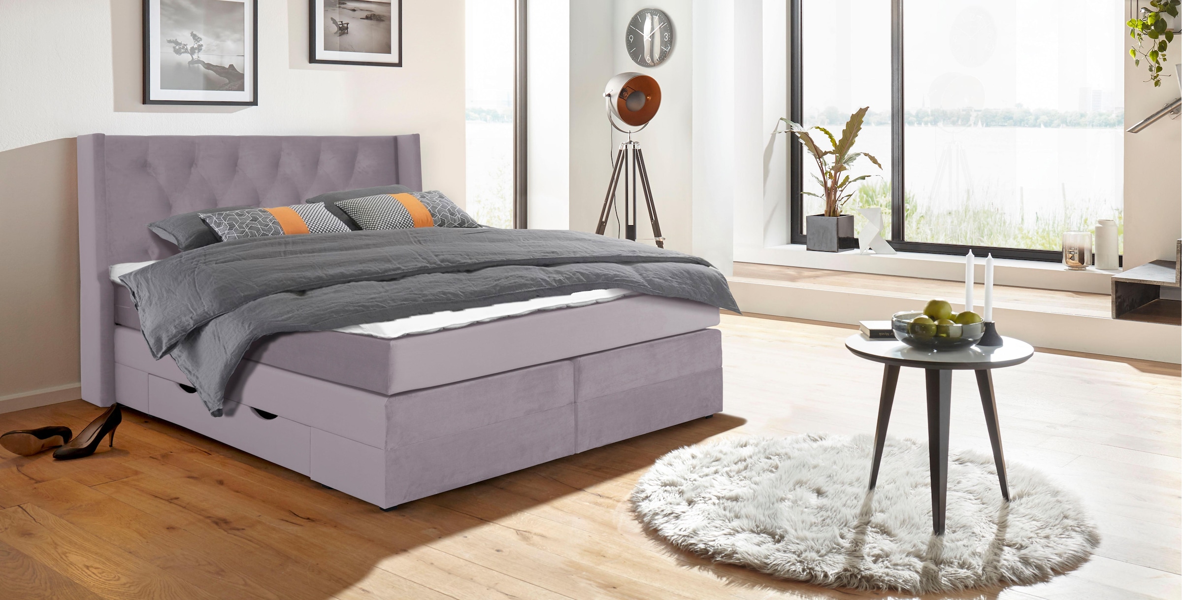 Boxspringbett »Elegance«, mit schöner Knopfheftung, in den Härtegraden H2 & H3, inkl....