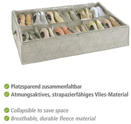 WENKO Unterbettkommode »Balance«, für Schuhe, aus atmungsaktivem und strapazierfähigem Vlies-Material