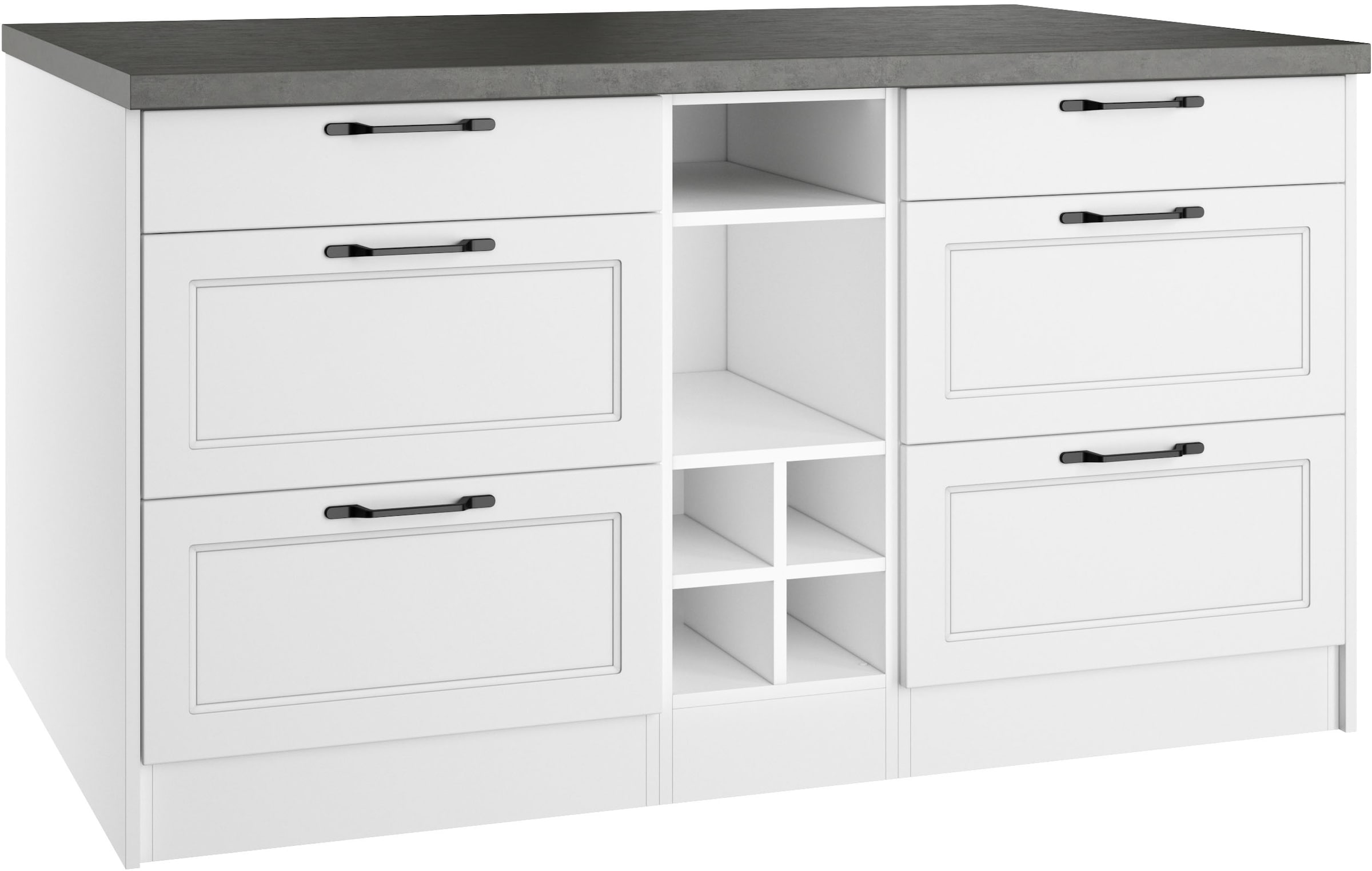 KOCHSTATION Kücheninsel »KS-Lani, Breite 153 cm, mit Flaschenregal« MDF-Fronten, Arbeitsplatte 38mm stark