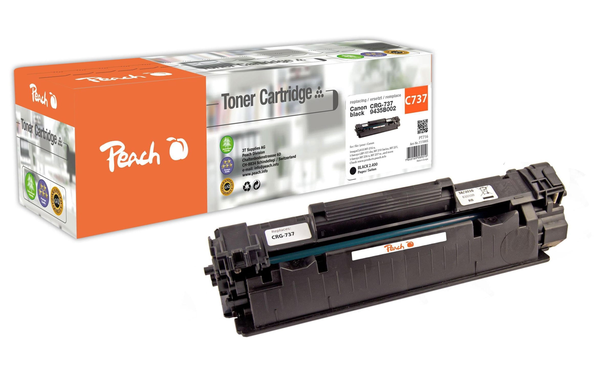 Image of Peach Tonerpatrone "Canon CRG-737 Black"