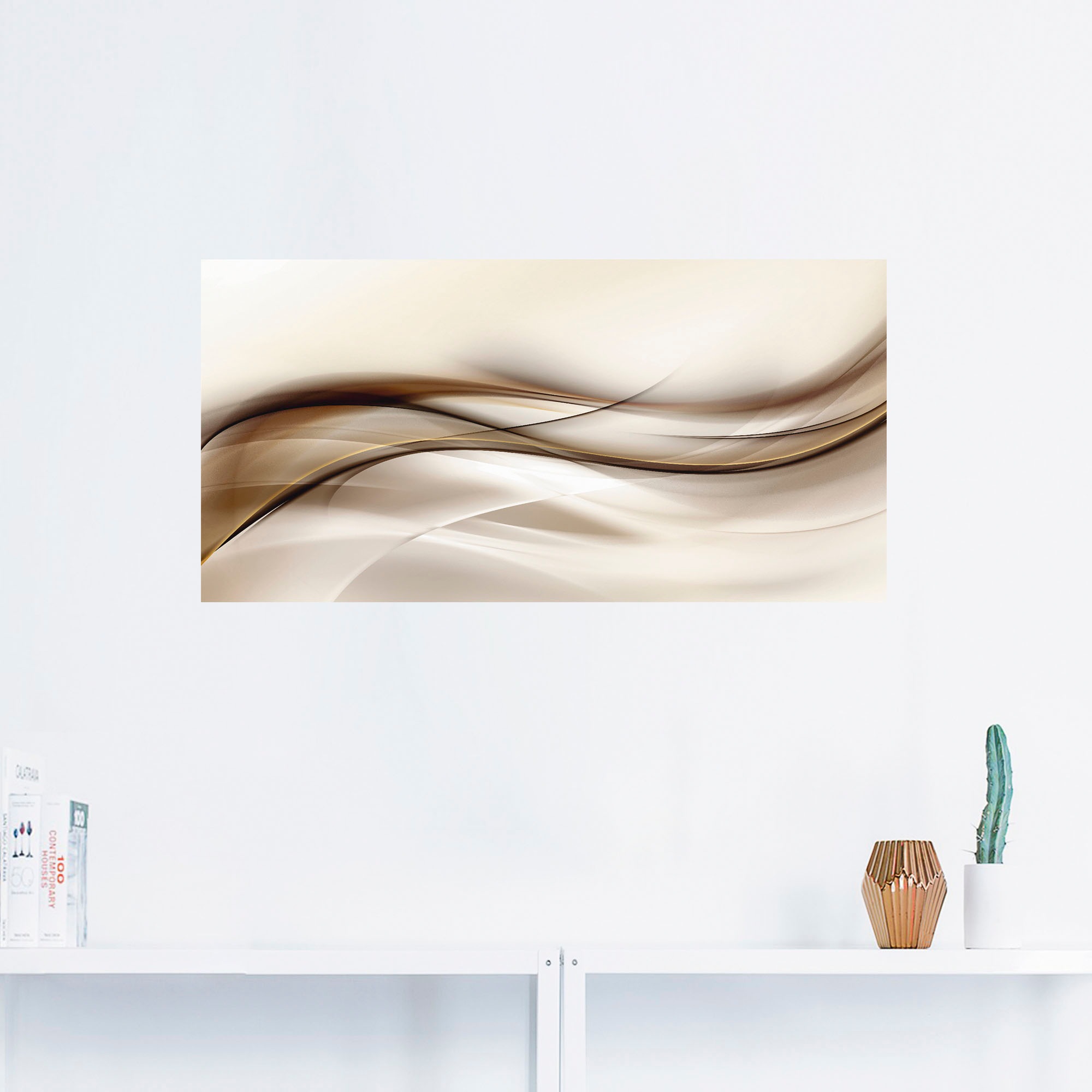 Artland Wandbild »Braune abstrakte Welle«, Muster, (1 St.), als Alubild, Outdoorbild, Leinwandbild, Poster, Wandaufkleber