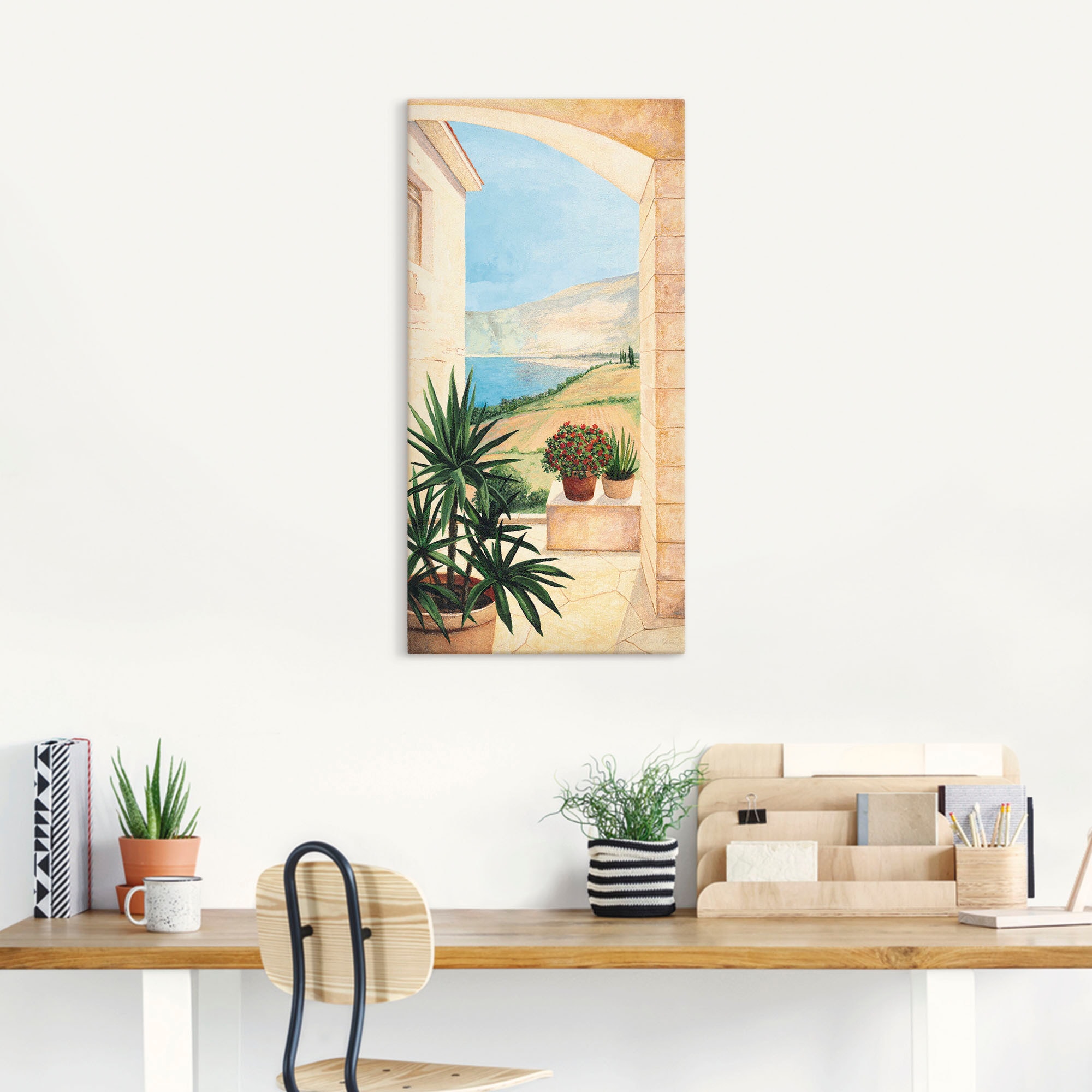 Artland Tableau sur toile »Blick auf Toskanalandschaft« 1 cuis tlg. auf Holzrahmen gespannt