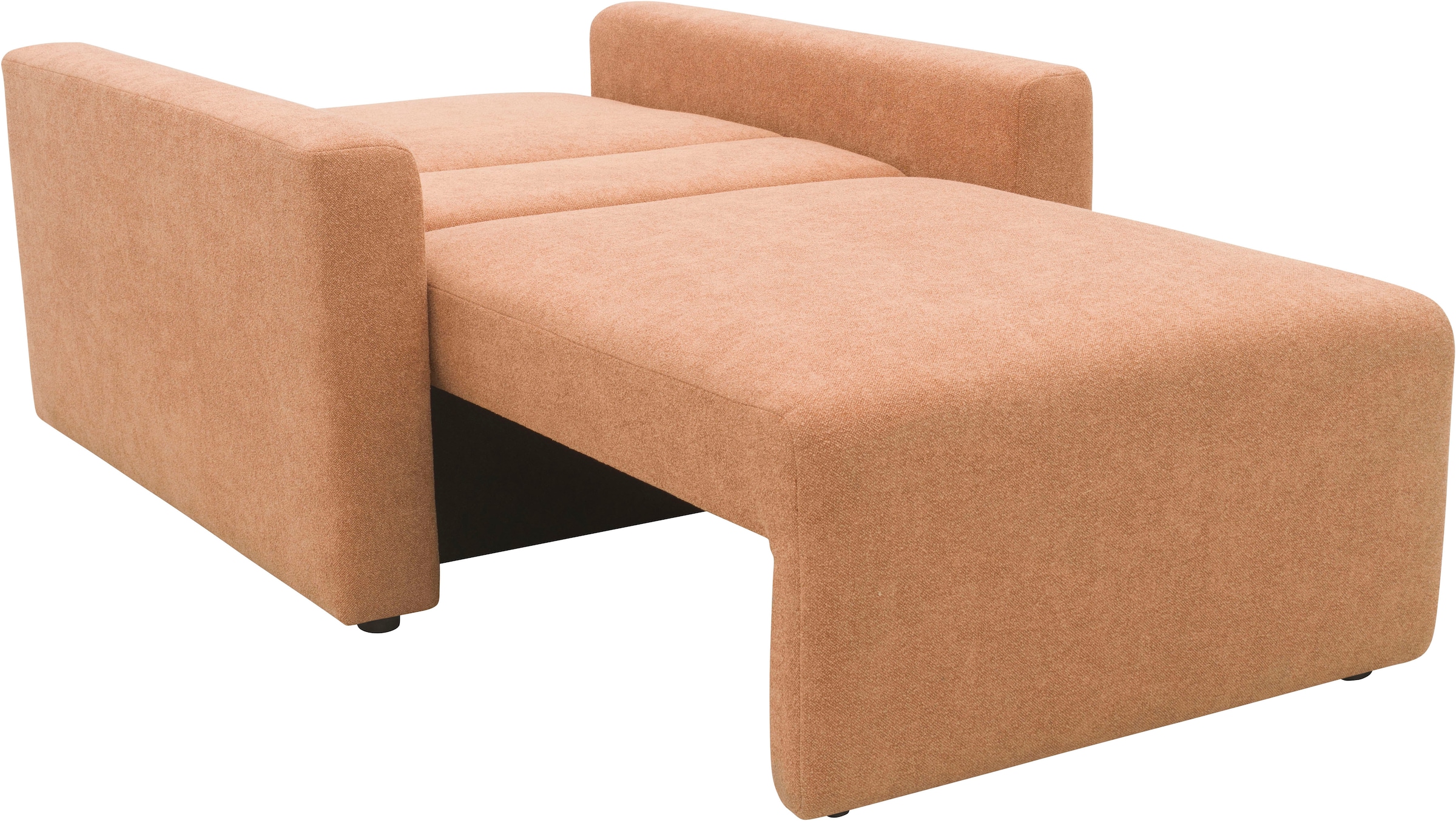 DOMO collection Sessel »Sintra ausklappbar zur Schlaffunktion, mit Rückenkissen« Feinstruktur, lachs