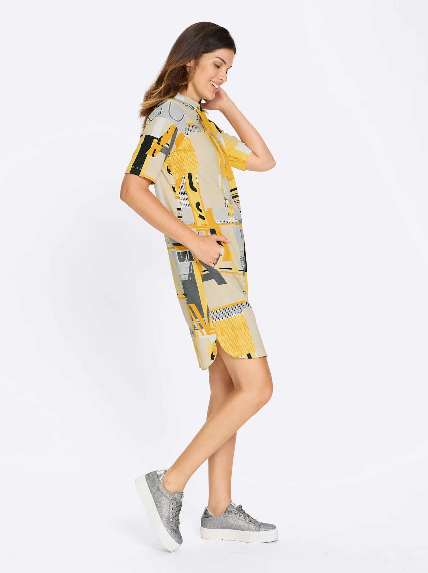 Classic Basics Robe en sweat »Jersey-Kleid« Poches pour les mains