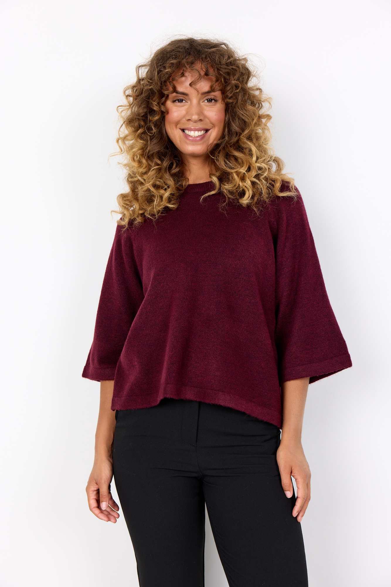 Image of soyaconcept Strickpullover "SC-ORLEAN 1" aus Polyamid, Polyester und Elasthan, hüftlange Passform, mit Halbarm