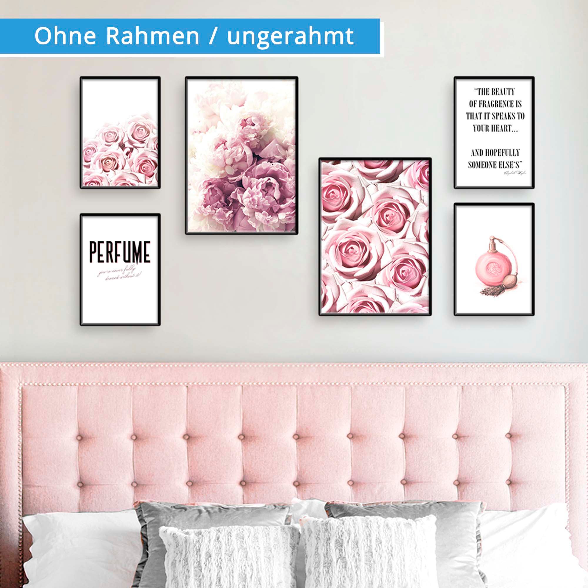 Artland Poster »Schönheit der Rose« Blumen 6 Stk. tlg. Bilder Set, 6tlg. 4xDIN A4 / 2xDIN A3, ohne Rahmen