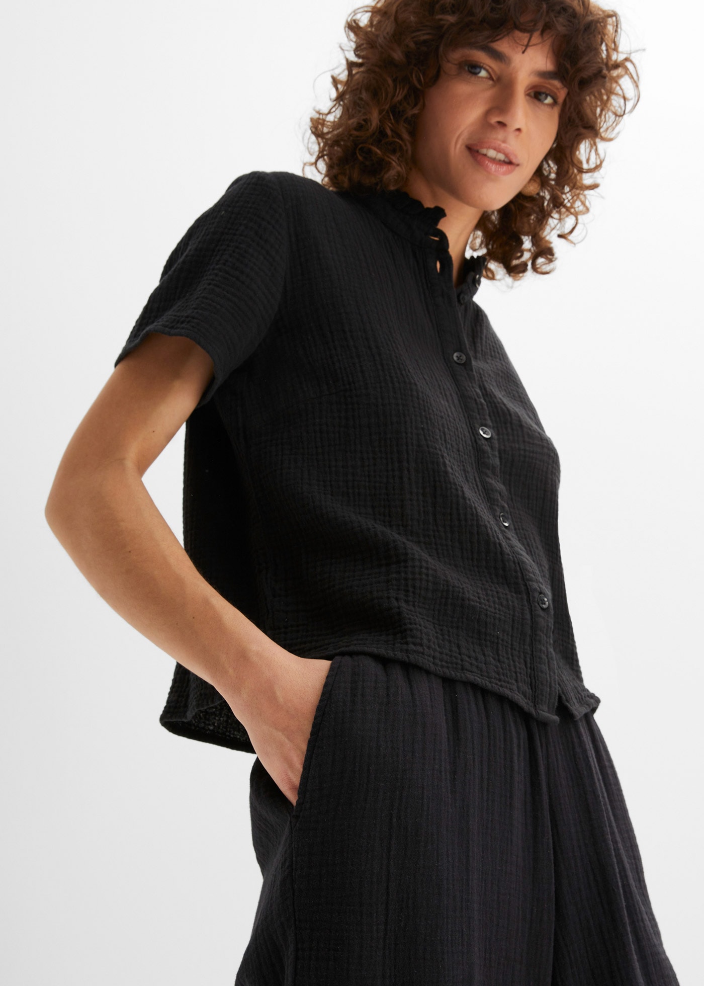 bonprix Culotte  aus Baumwolle, aus Musselin-Material, lockere Passform