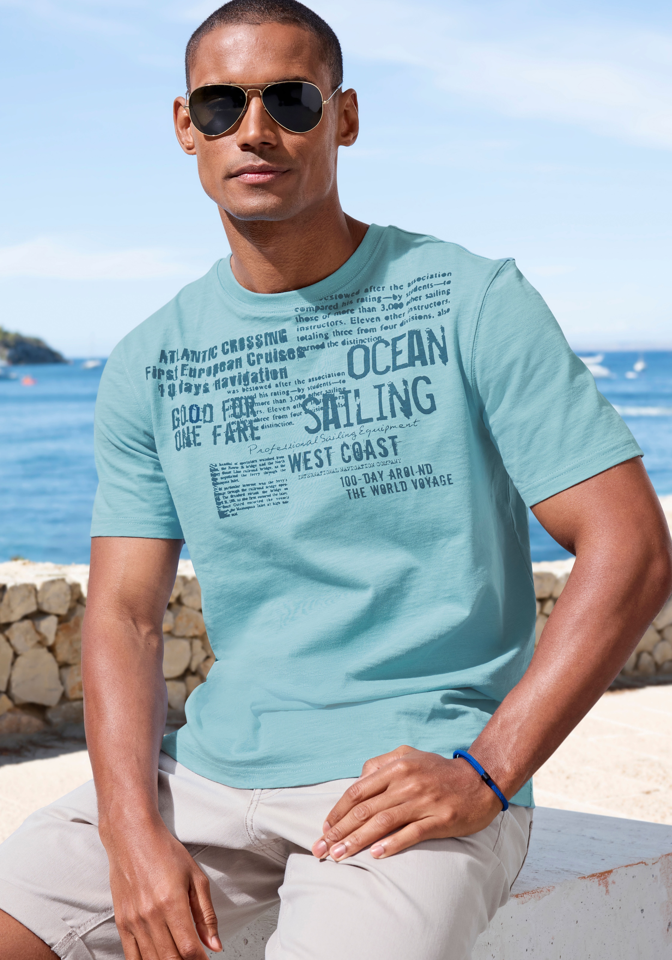 Image of John Devin T-Shirt "mit Print" Regular-Fit, aus Slub-Qualität, mit Print