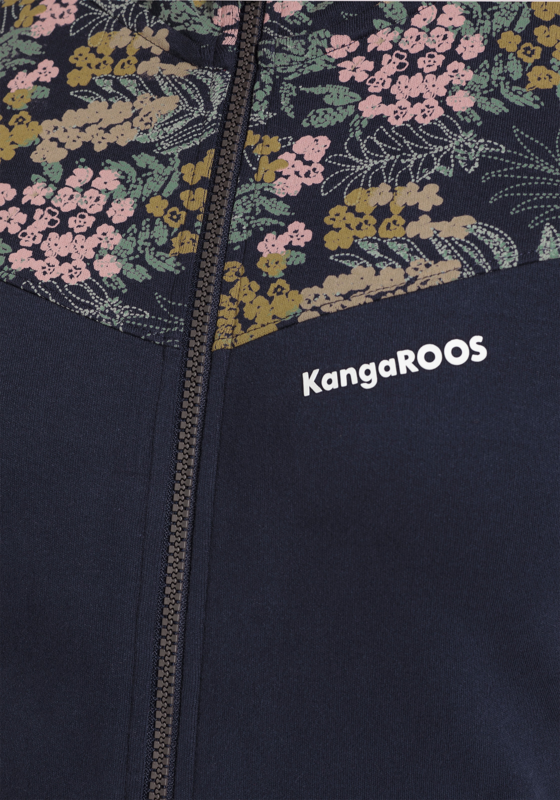 KangaROOS Kapuzensweatjacke, mit Blumen Alloverdruck-NEUE-KOLLEKTION