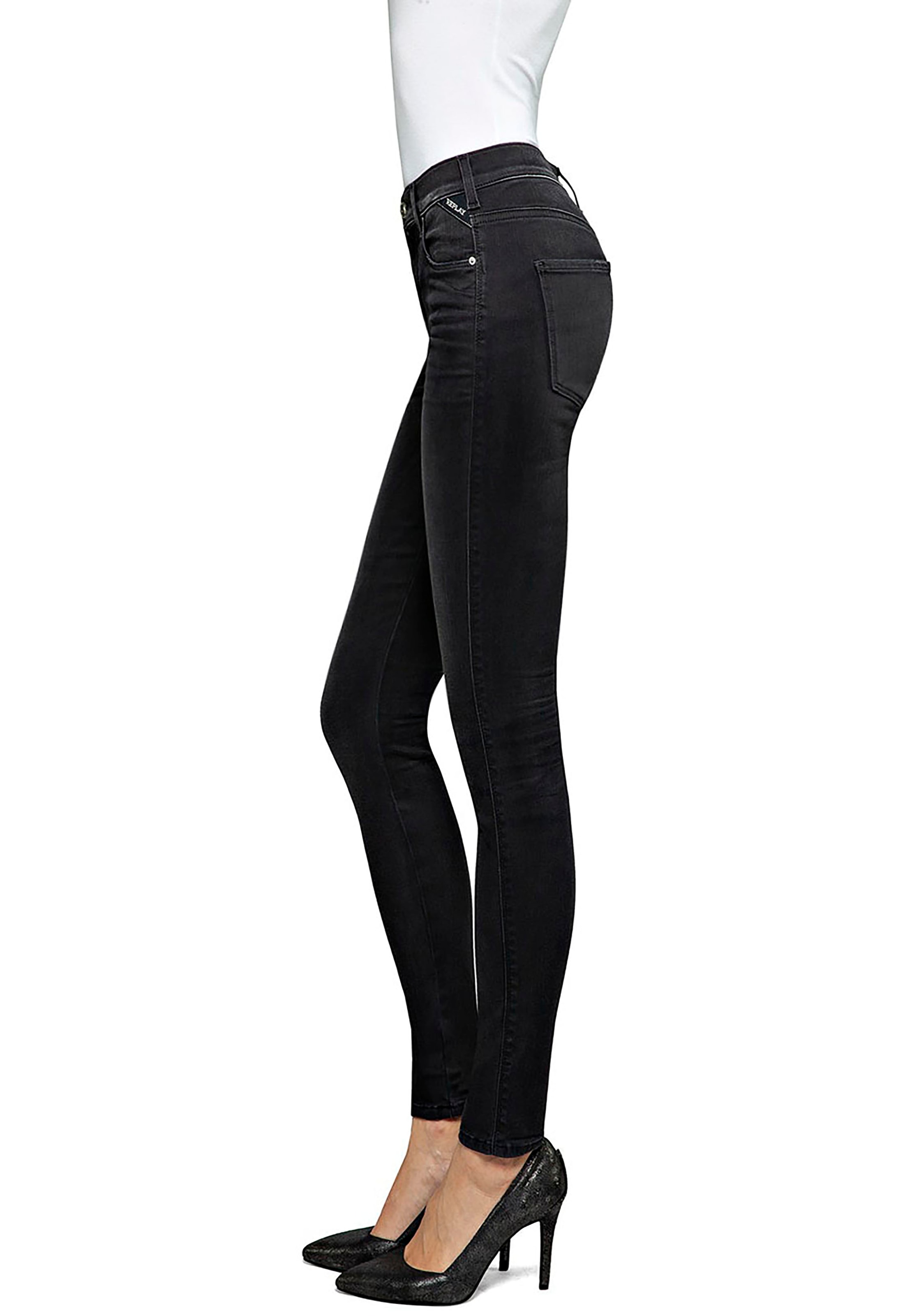 Replay Skinny-fit-Jeans »Luzien-White Shades«, in cooler Used-Waschung