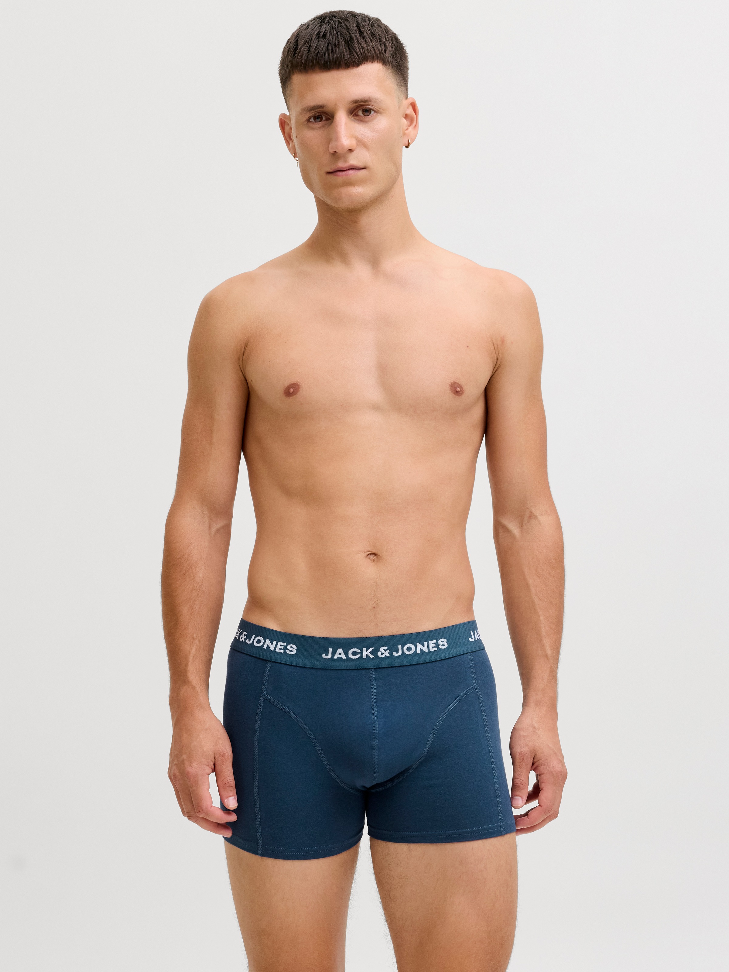 Jack & Jones Tronc »JACBOLT SOLID TRUNKS 12 PACK« Paquet, 12 cuis mélange de coton, ceinture élastique