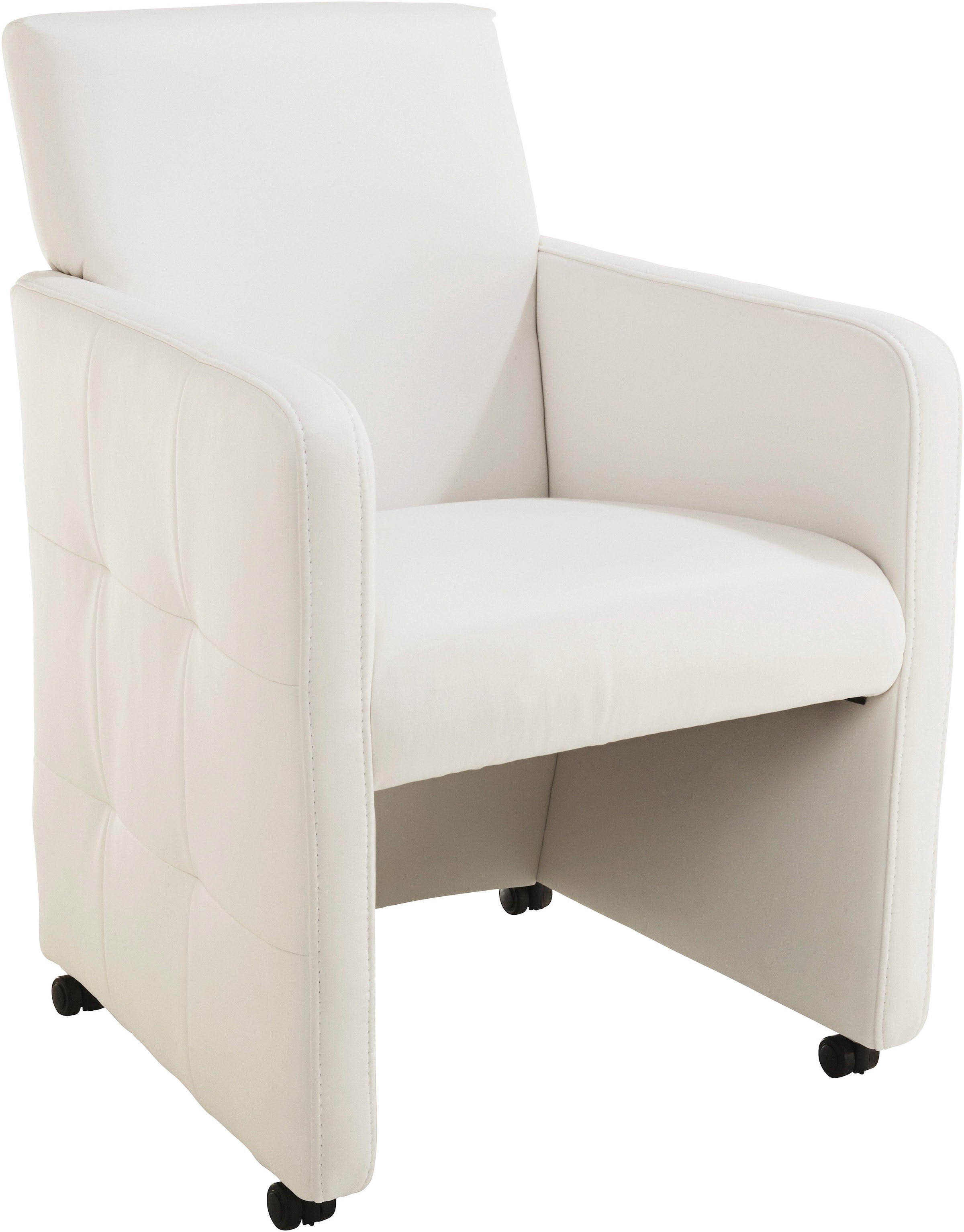 exxpo - sofa fashion Fauteuil de salle à manger »Barista, Loungesessel auf Rollen mit hoher Bodenfreiheit« fauteuil Barista Club sur roulettes, accoudoirs étroits,