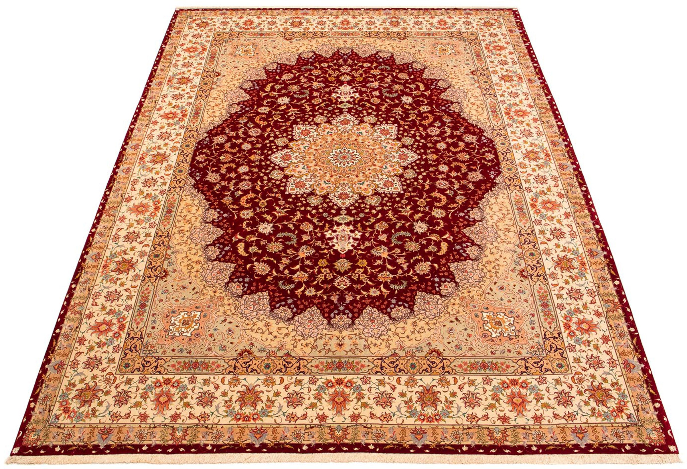 Image of morgenland Orientteppich »Perser - Täbriz - Royal - 400 x 300 cm - dunkelrot«, rechteckig, 7 mm Höhe, Wohnzimmer, Handgeknüpft, Einzelstück mit Zertifikat bei Ackermann Versand Schweiz