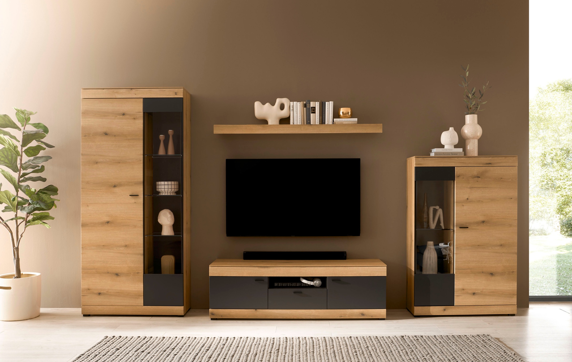 Home affaire Wohnwand »Soleto, zeitlose Anbauwand, Komplettset im modernen Stil« Komplett-Set, 4 Stk. tlg.