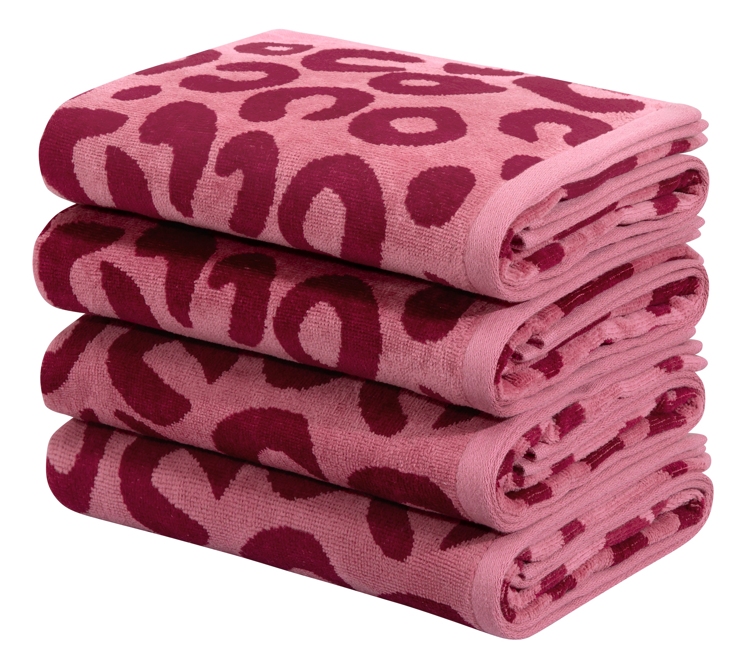 GOODproduct Handtuch Set »Anna Leopardenmuster, 4-tlg Handtuch-Set, 50x100cm, 100% Baumwolle« Handtücher, weich, saugstark, modern, Leo, Animal Print