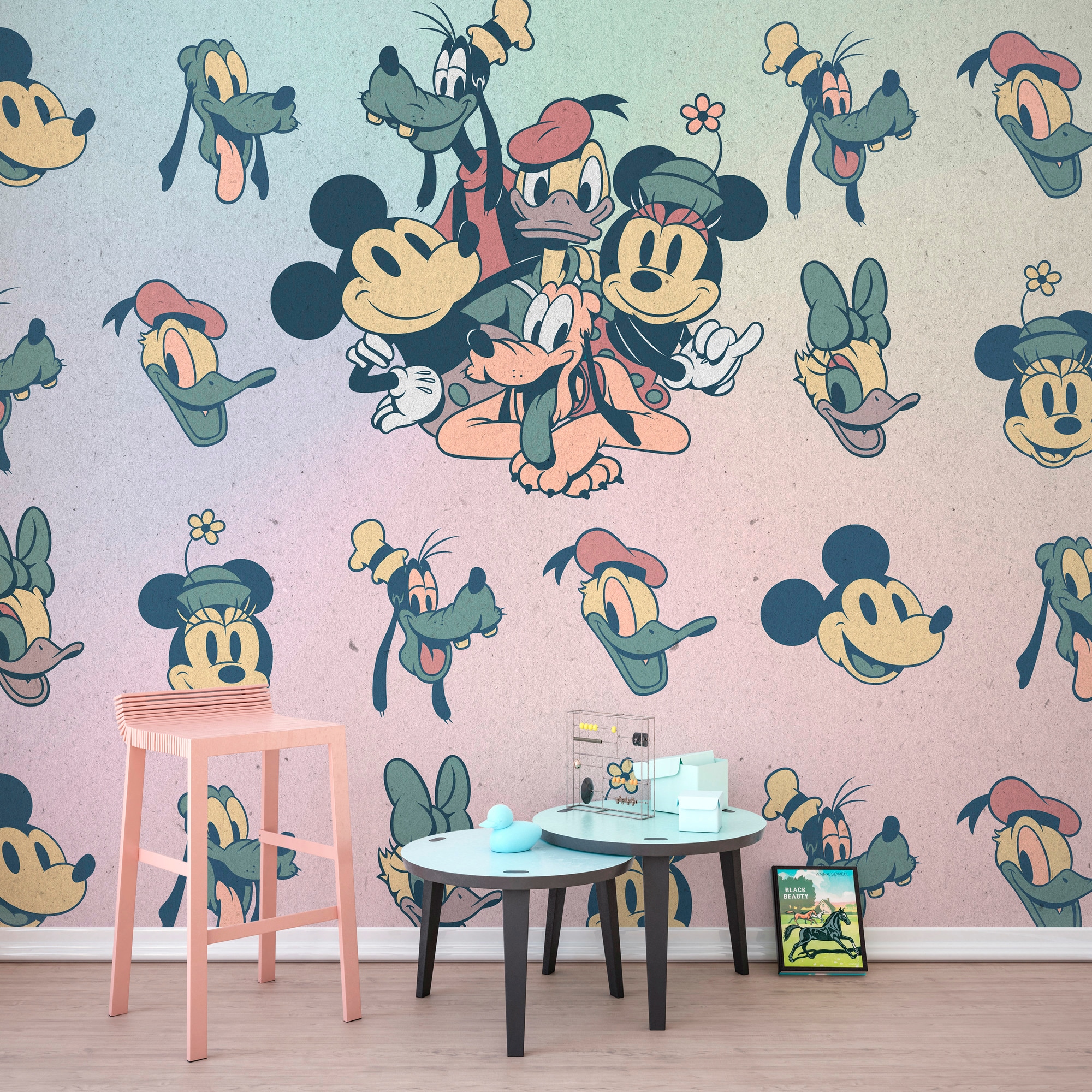 Komar Vliestapete »Digitaldruck Vlies - Mickey Fab5 - Grösse 300 x 280 cm«, bedruckt, Kinderzimmer