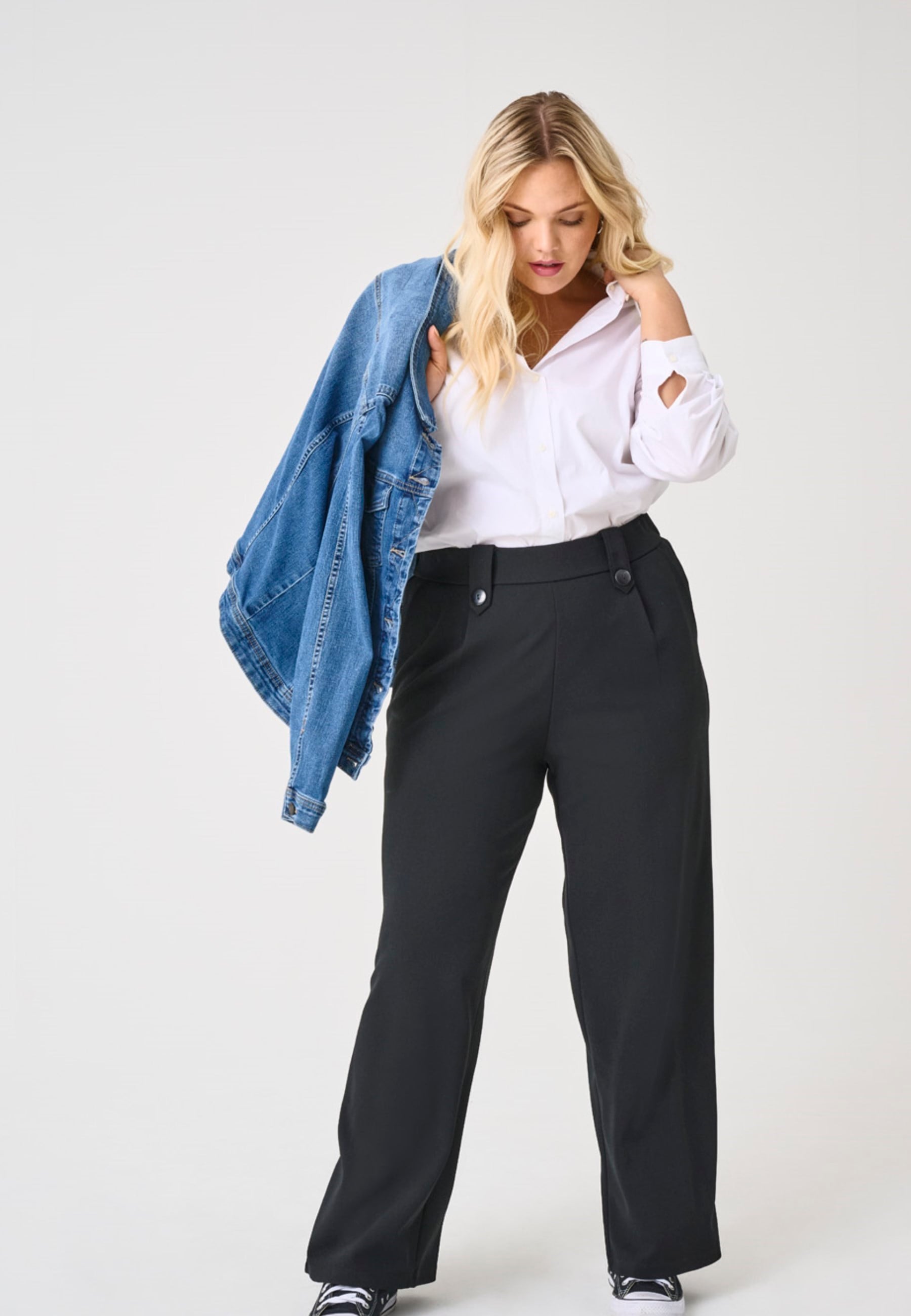 ONLY CARMAKOMA Jerseyhose »CARSANIA BUTTON PANT JRS PNT NOOS«