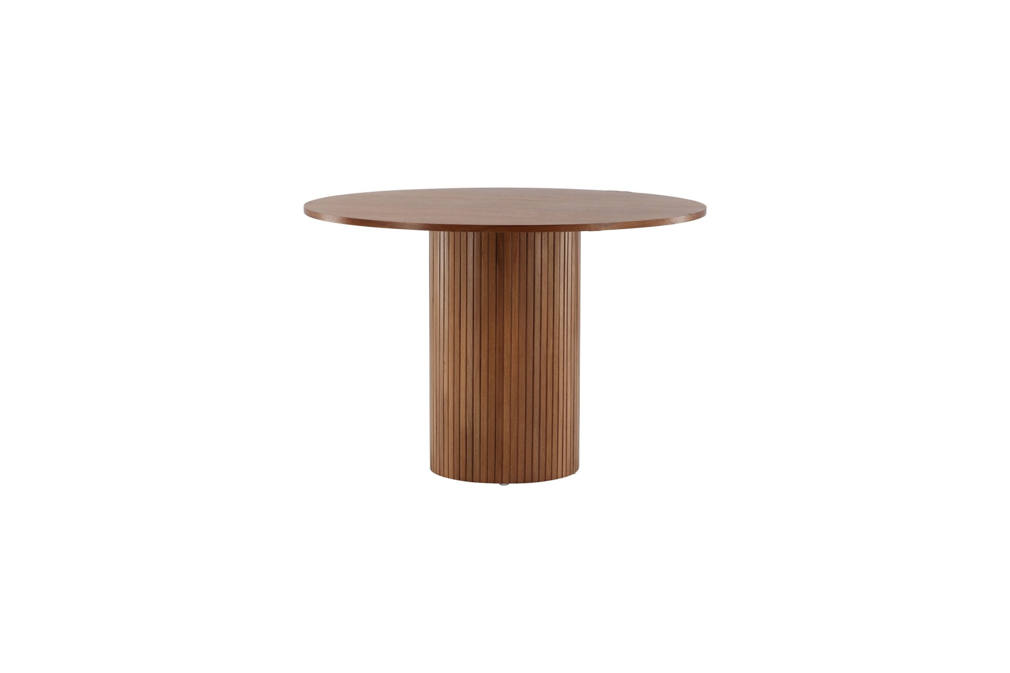 Venture Home Esstisch »Bianca, runder Esstisch Ø 110 cm in Walnuss mit gerippter Basis« Esszimmertisch, MDF, Furnier, Säulenfuss gerippt, edel, einladend