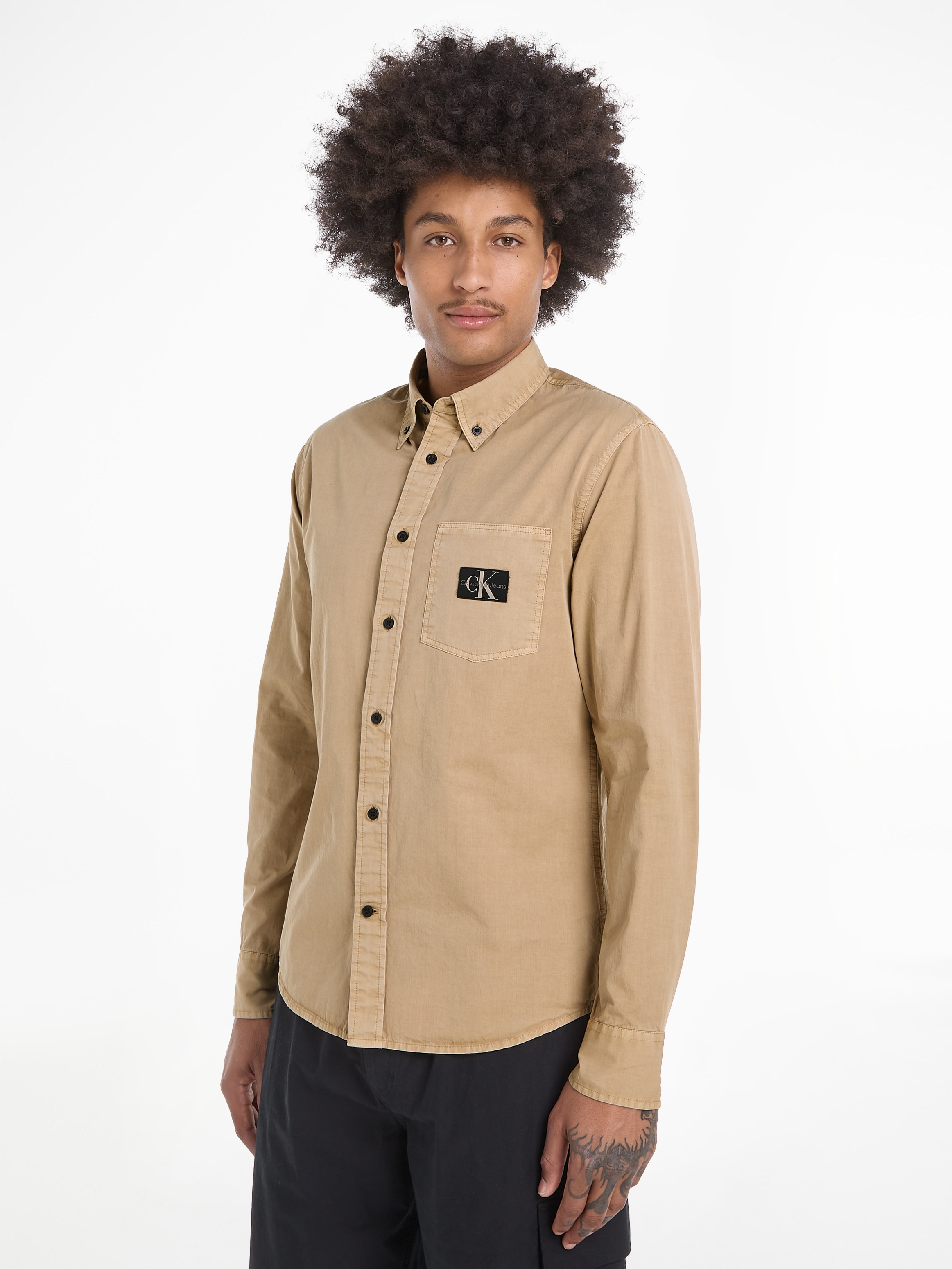 Calvin Klein Jeans Langarmhemd »REGULAR SHIRT«, mit Logopatch