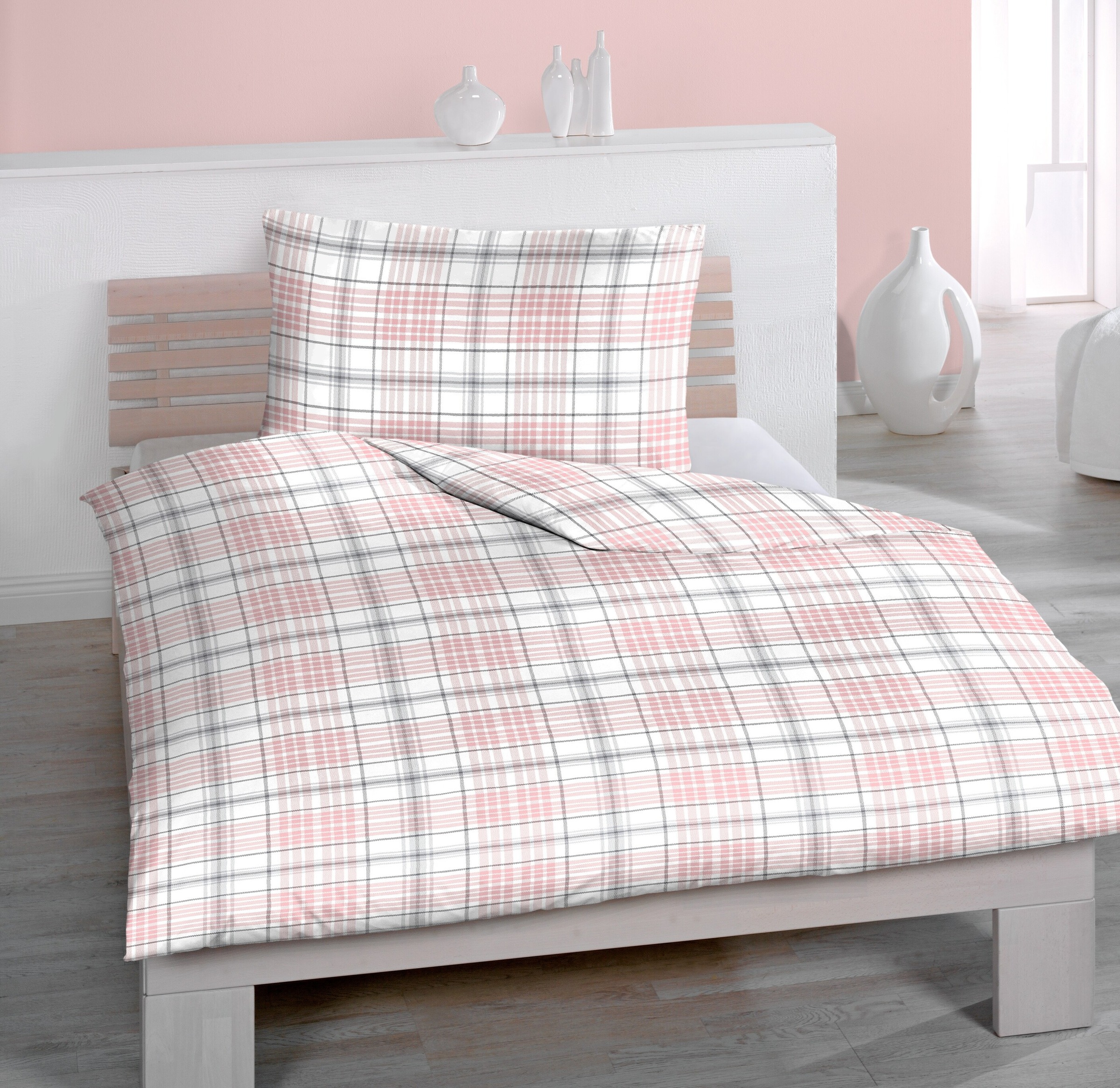 Image of HOME FASHION Bettwäsche »Emile, Satin (2tlg.)«, (2 tlg.), im klassischen Karodesign bei Ackermann Versand Schweiz