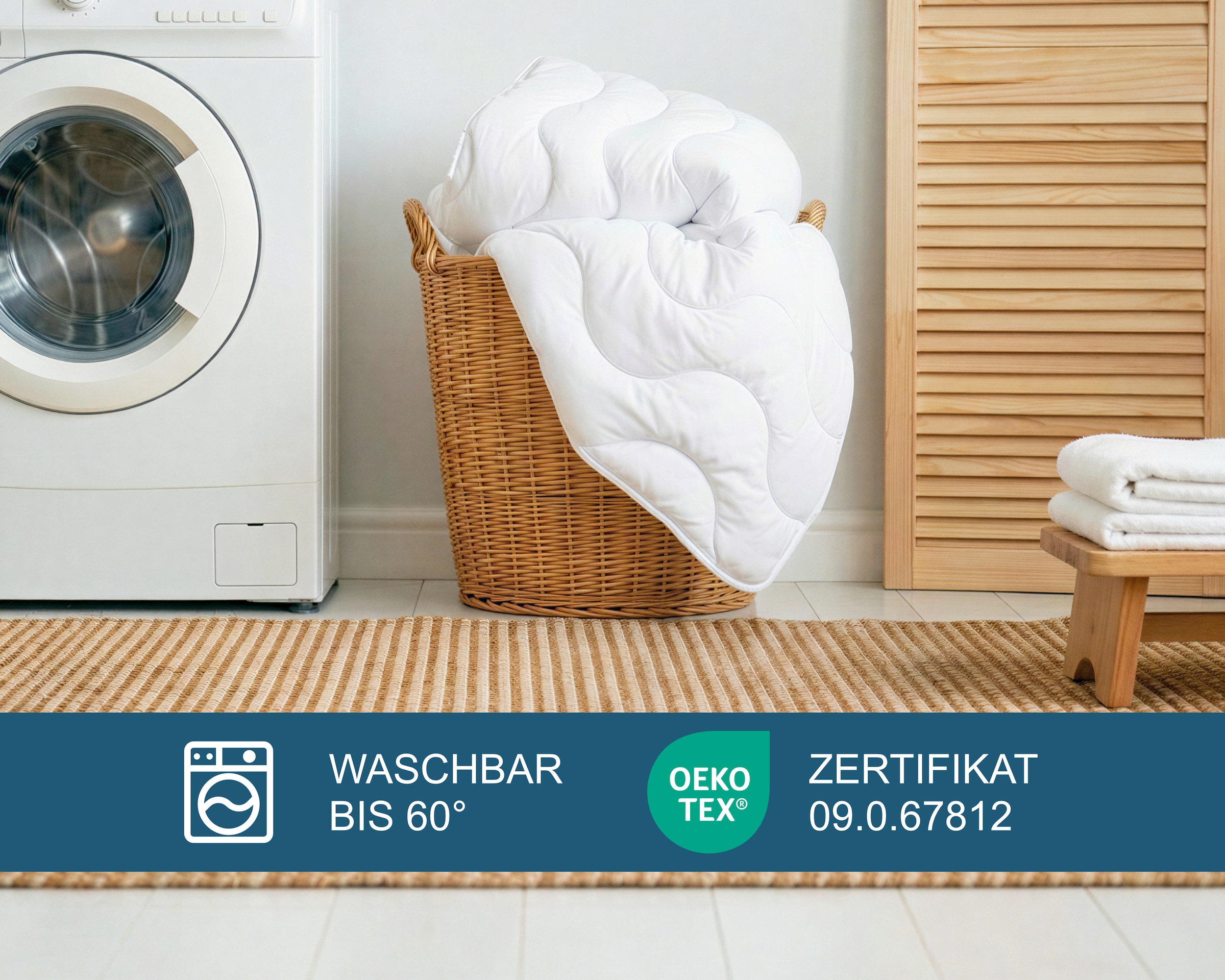 GOODproduct Couette microfibre + oreiller microfibre »Mailo, Bettdecke 135x200 cm, 155x220 cm« 2-tlg., Set mit Kissen 80x80 cm, Sommer, Winter