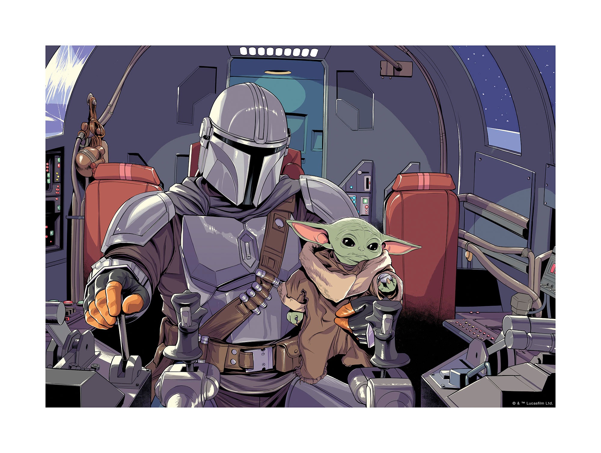 Image of Komar Wandbild »Mandalorian The Child Cockpit«, Disney-Star Wars, (1 St.), 70 x 50 cm (Breite x Höhe) - 1 Teil bei Ackermann Versand Schweiz
