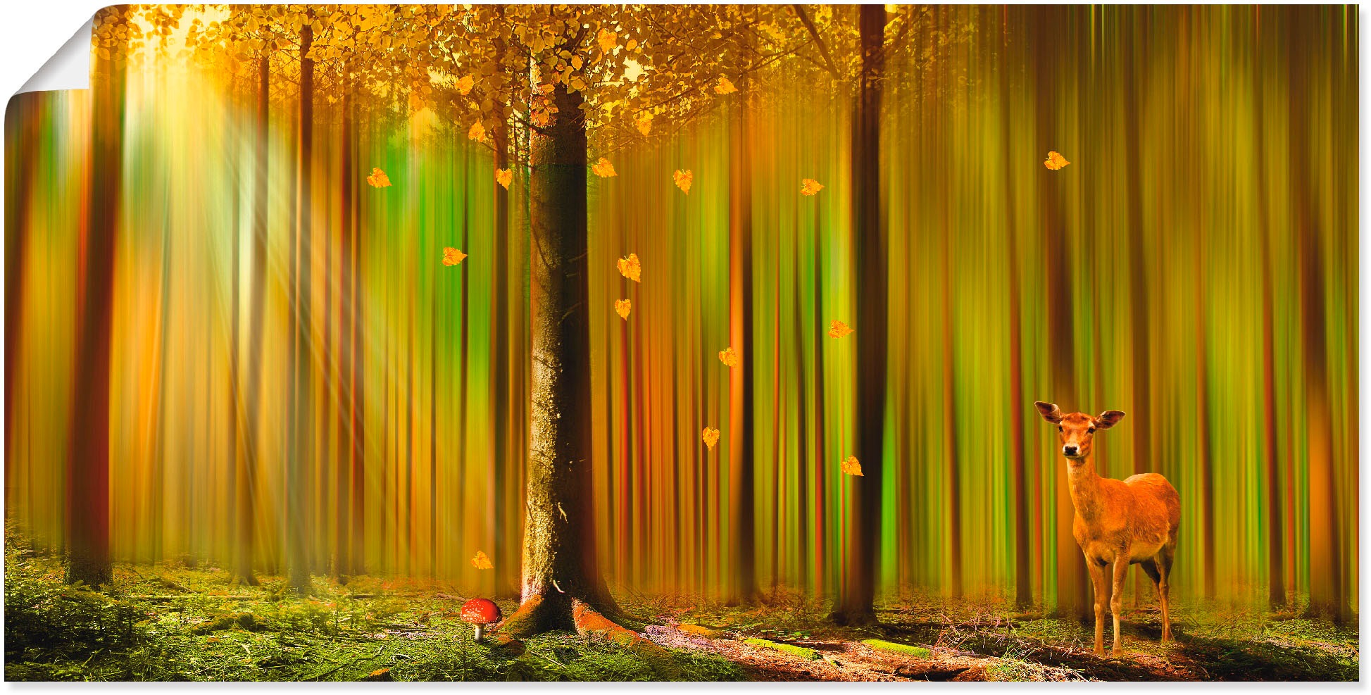 Image of Artland Wandbild »Das Reh im Herbstwald«, Wildtiere, (1 St.), in vielen Grössen & Produktarten -Leinwandbild, Poster, Wandaufkleber / Wandtattoo auch für Badezimmer geeignet bei Ackermann Versand Schweiz